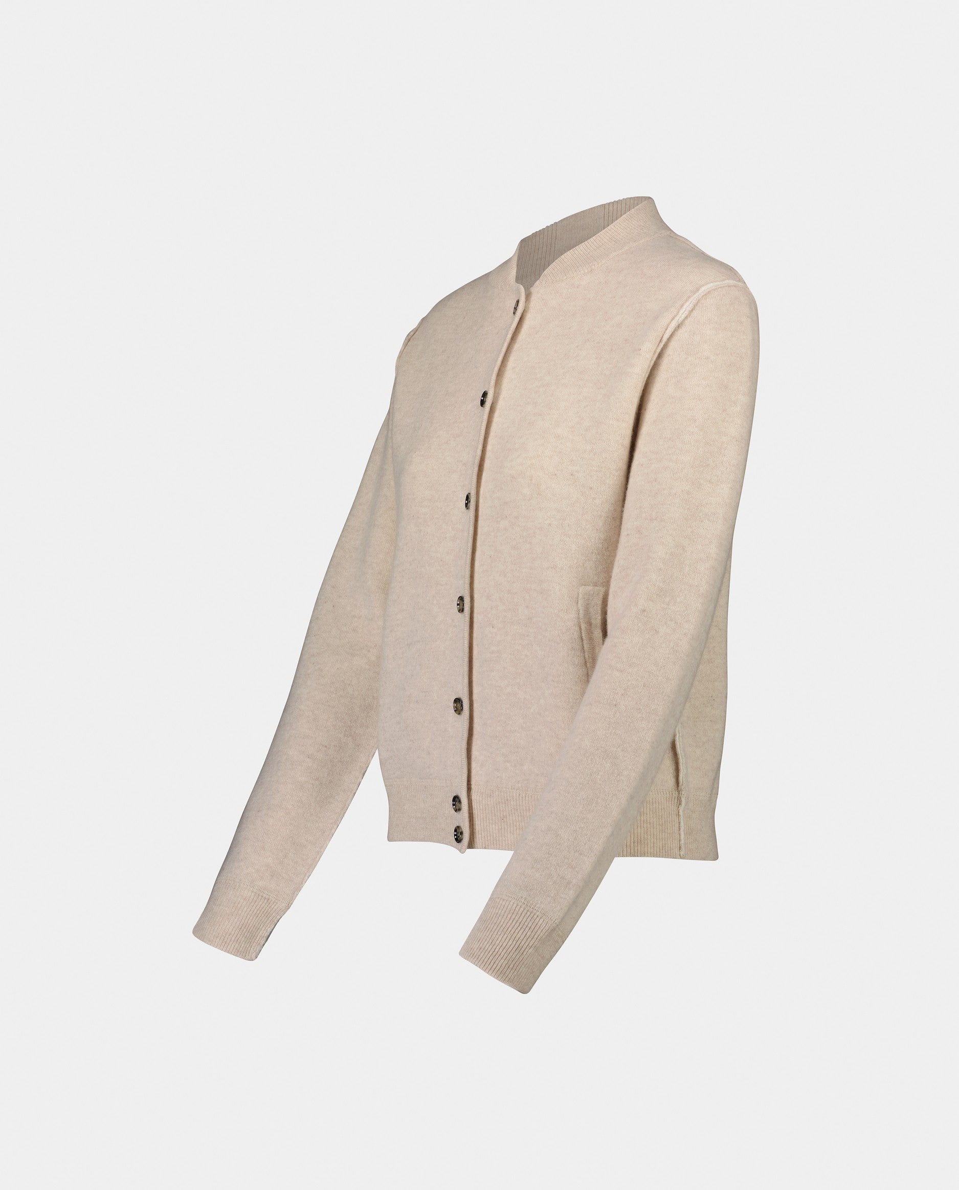 235-17721-4840-S_3 - Allude - 30% Cashmere 70% Wolle Beige Damen Feinstrick Gerade Passform Jacket Langarm SAPG::235-17721 Winter 2023/2024 Wolle