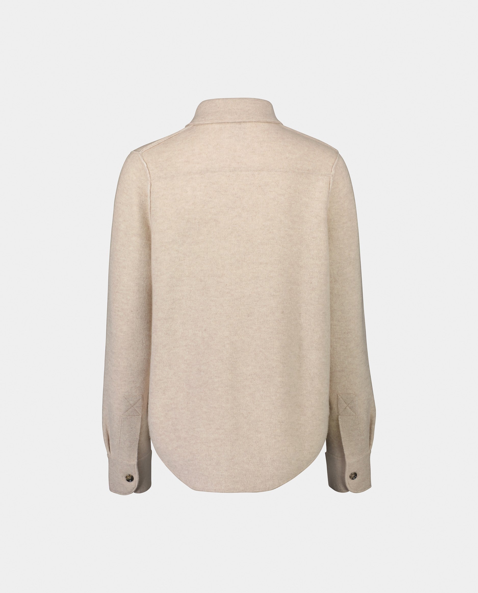 235-17722-4840-S_2 - Allude - 30% Cashmere 70% Wolle Beige Damen Feinstrick Hemd Langarm Lockerer Schnitt SAPG::235-17722 Winter 2023/2024 Wolle