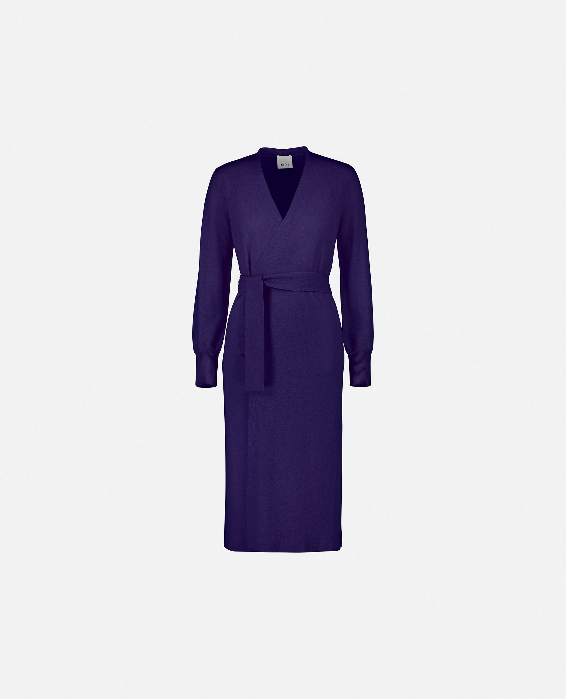 235-17733-73-S_1 - Allude - 30% Cashmere 70% Wolle Damen Feinstrick Kleid Kleider Langarm Lila SAPG::235-17733 Taillierter Schnitt Winter 2023/2024 Wolle