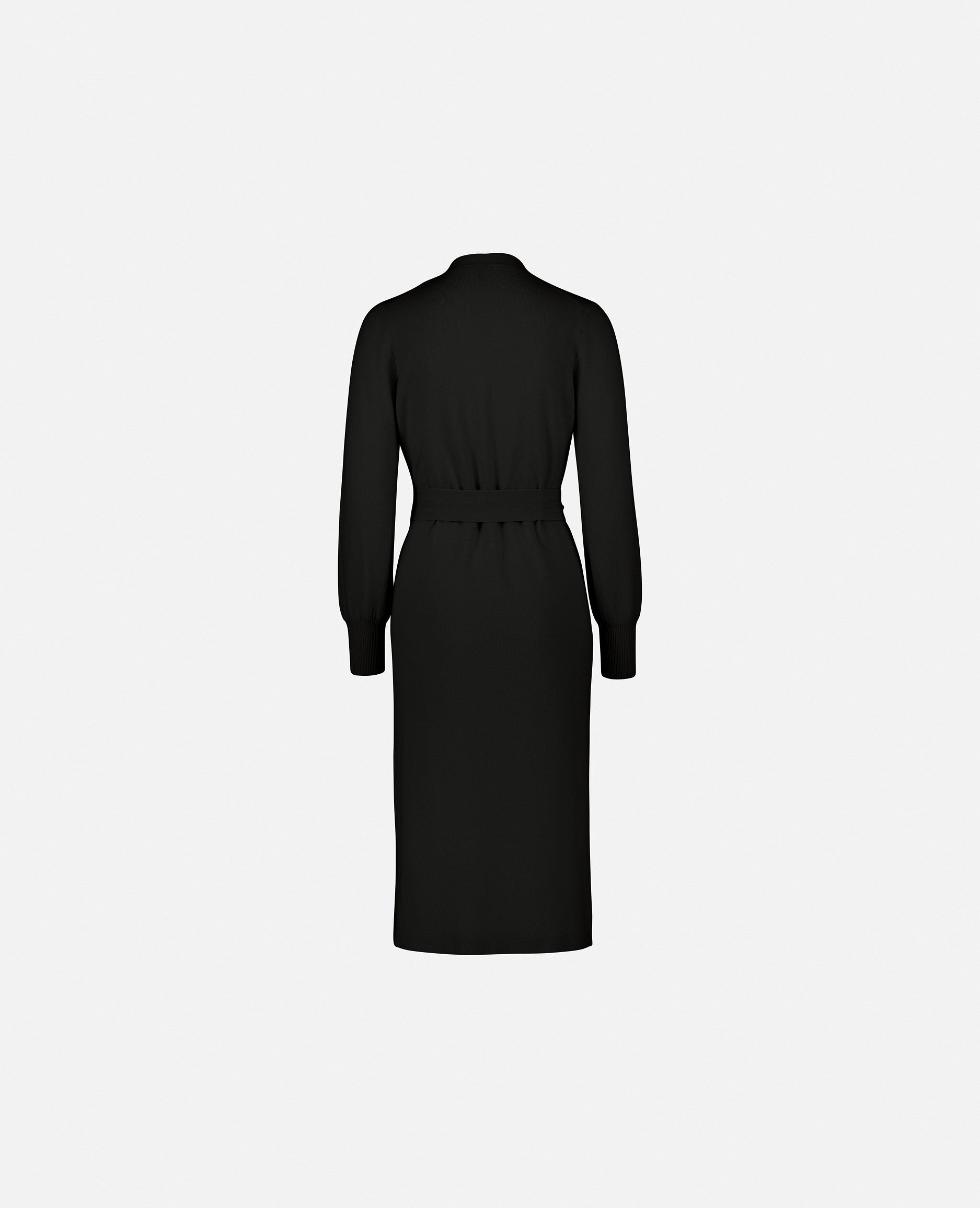 235-17733-90-S_2 - Allude - 30% Cashmere 70% Wolle Damen Feinstrick Kleid Kleider Langarm SAPG::235-17733 Schwarz Taillierter Schnitt Winter 2023/2024 Wolle