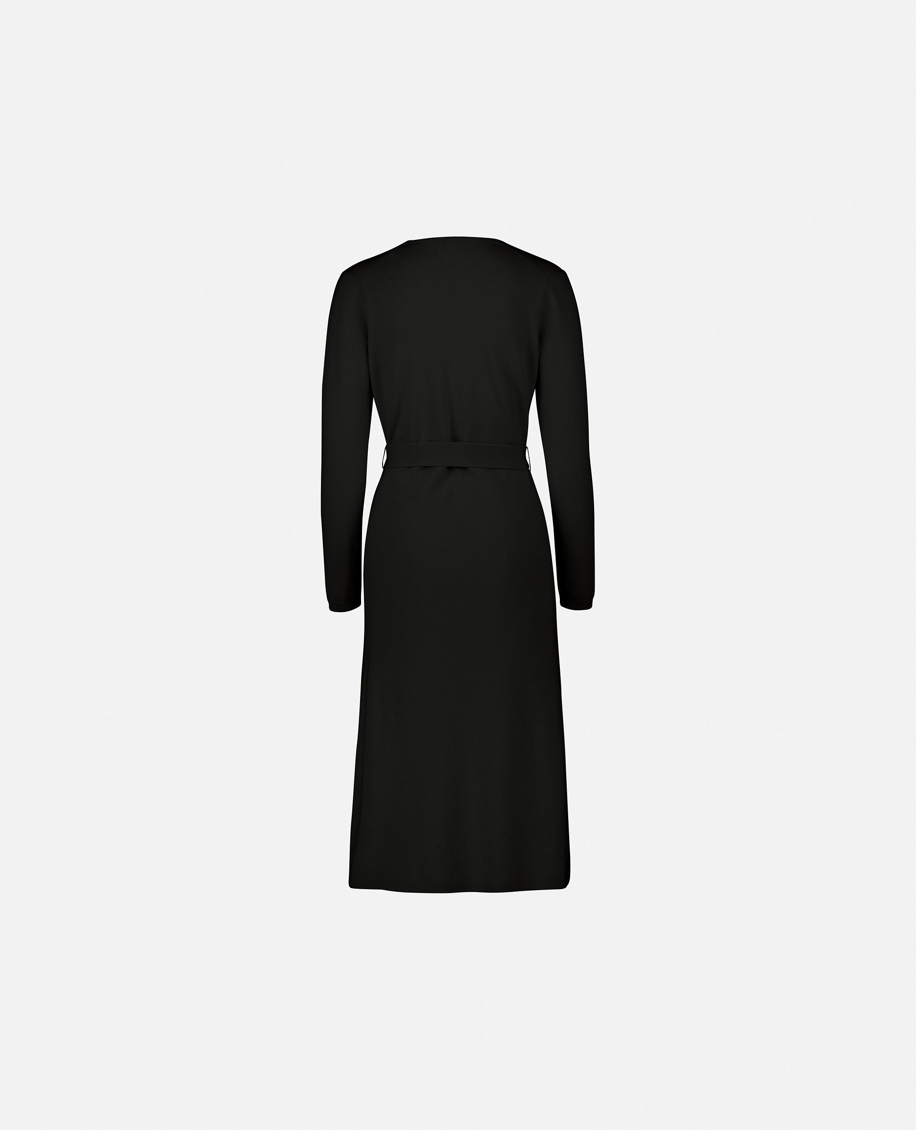 235-17734-90-S_2 - Allude - 30% Cashmere 70% Wolle Damen Feinstrick Kleid Kleider Langarm SAPG::235-17734 Schwarz Taillierter Schnitt Winter 2023/2024 Wolle