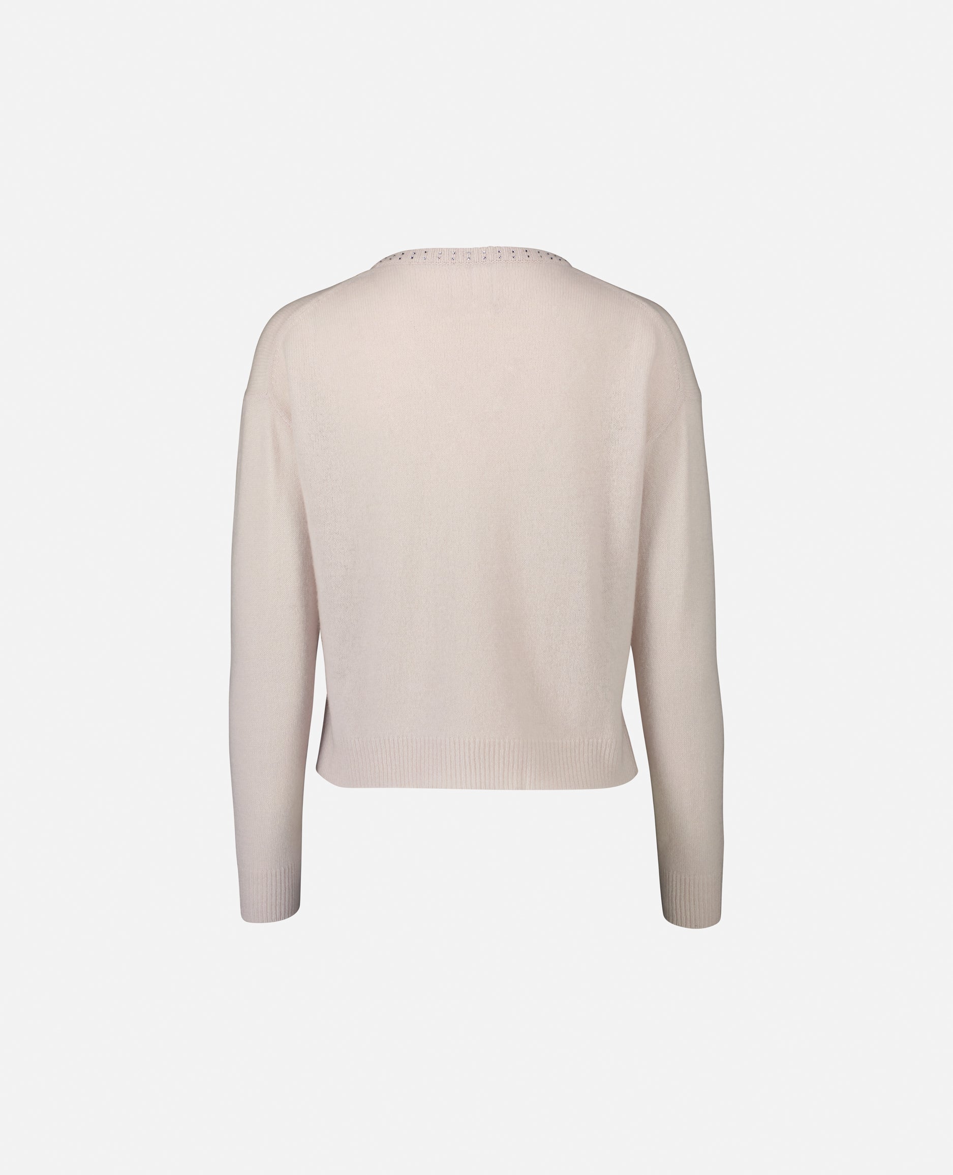 235-17743-41-2 - Allude - 30% Cashmere 70% Wolle Creme Damen Feinstrick Kastiger Schnitt Kreme Langarm Pullover Rundhalsausschnitt SAPG::235-17743 Winter 2023/2024 Wolle