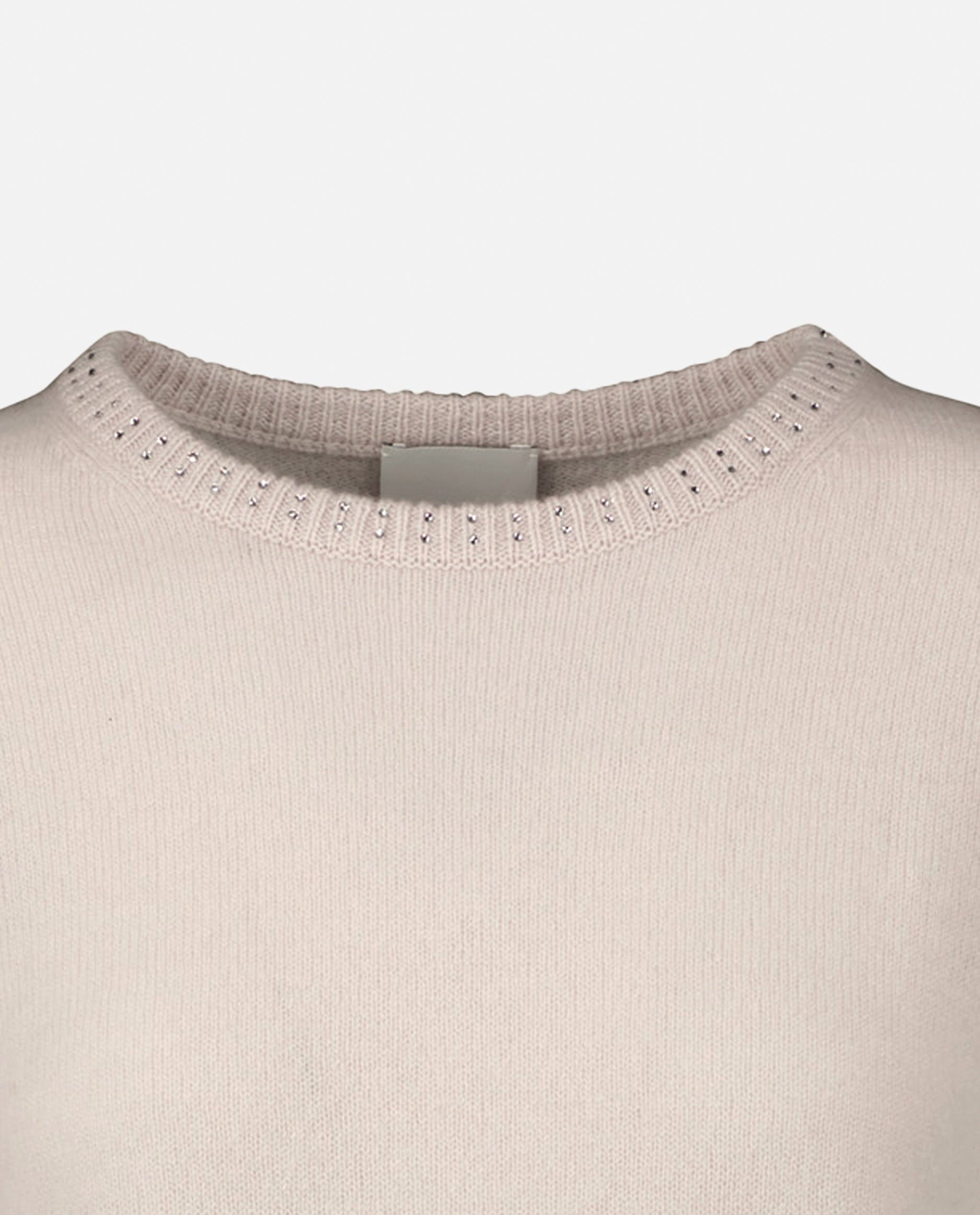 235-17743-41-5 - Allude - 30% Cashmere 70% Wolle Creme Damen Feinstrick Kastiger Schnitt Kreme Langarm Pullover Rundhalsausschnitt SAPG::235-17743 Winter 2023/2024 Wolle