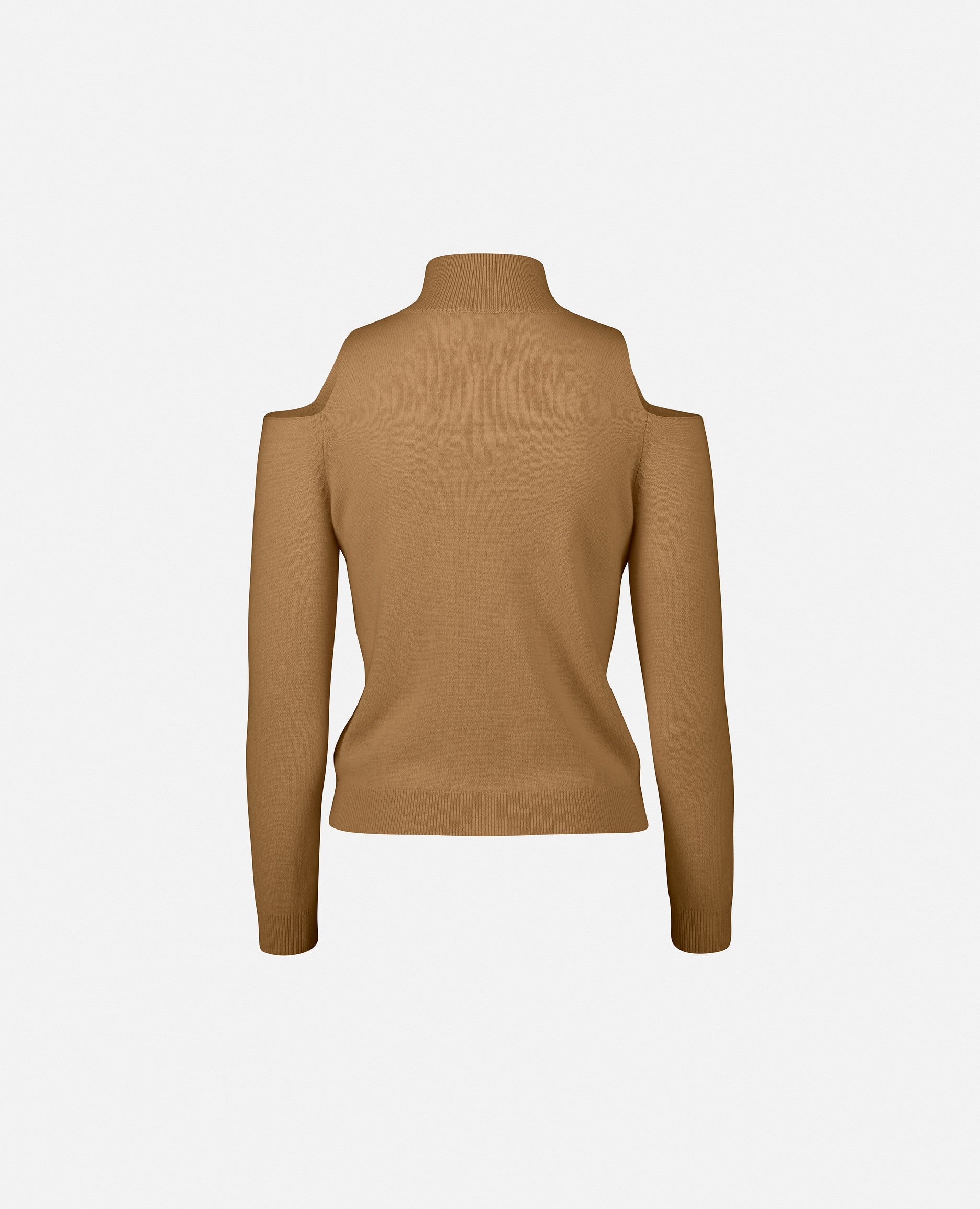 235-17750-44-S_2 - Allude - 30% Cashmere 70% Wolle Beige Damen Enger Schnitt Feinstrick Langarm Pullover SAPG::235-17750 Stehkragen Winter 2023/2024 Wolle