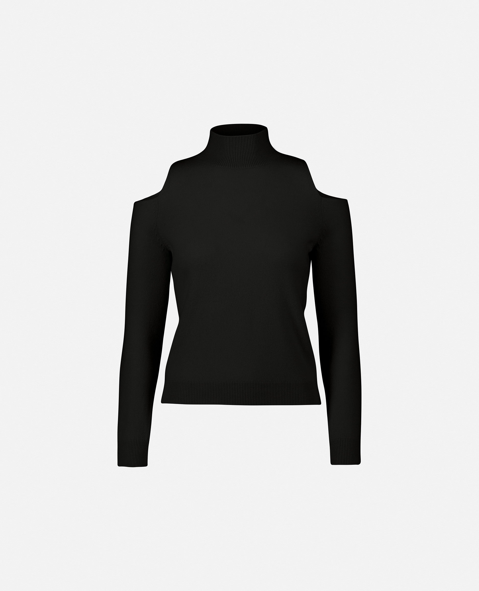 235-17750-90-S_1 - Allude - 30% Cashmere 70% Wolle Damen Enger Schnitt Feinstrick Langarm Pullover SAPG::235-17750 Schwarz Stehkragen Winter 2023/2024 Wolle
