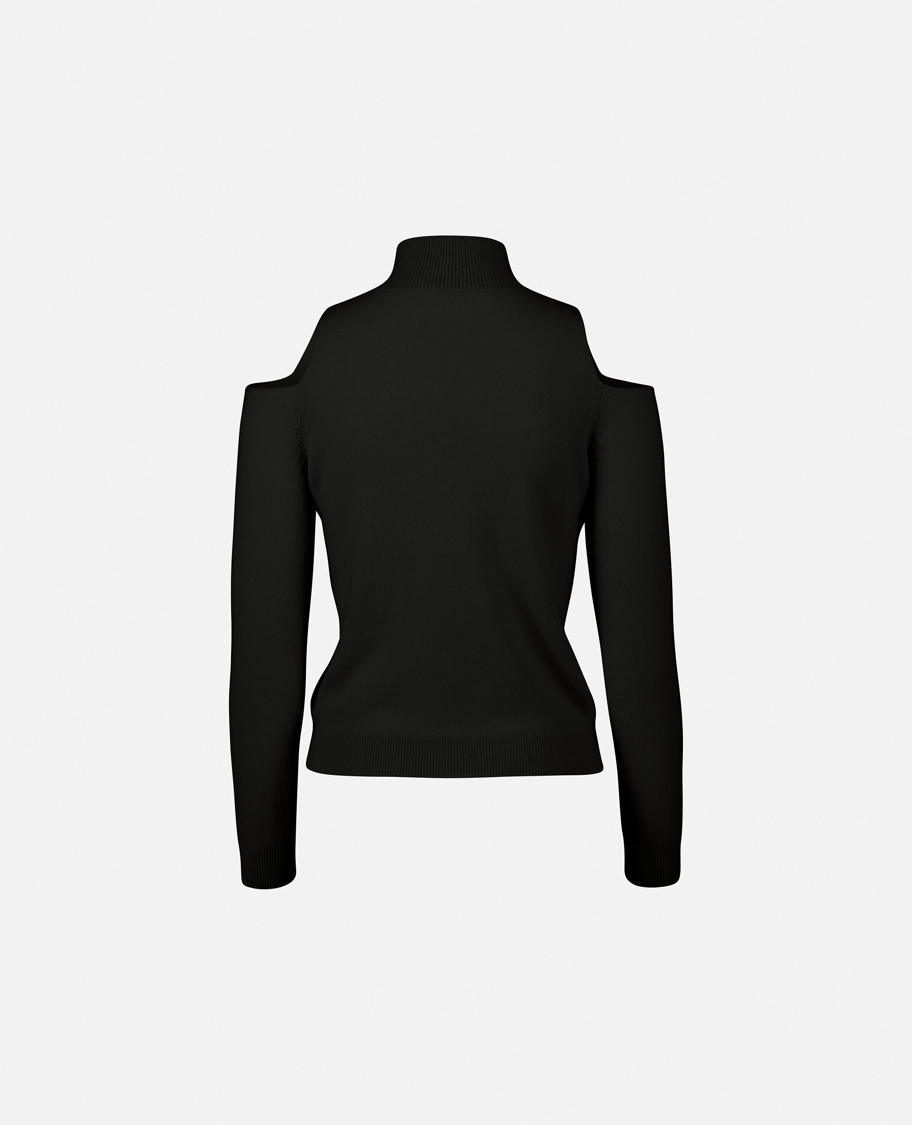 235-17750-90-S_2 - Allude - 30% Cashmere 70% Wolle Damen Enger Schnitt Feinstrick Langarm Pullover SAPG::235-17750 Schwarz Stehkragen Winter 2023/2024 Wolle