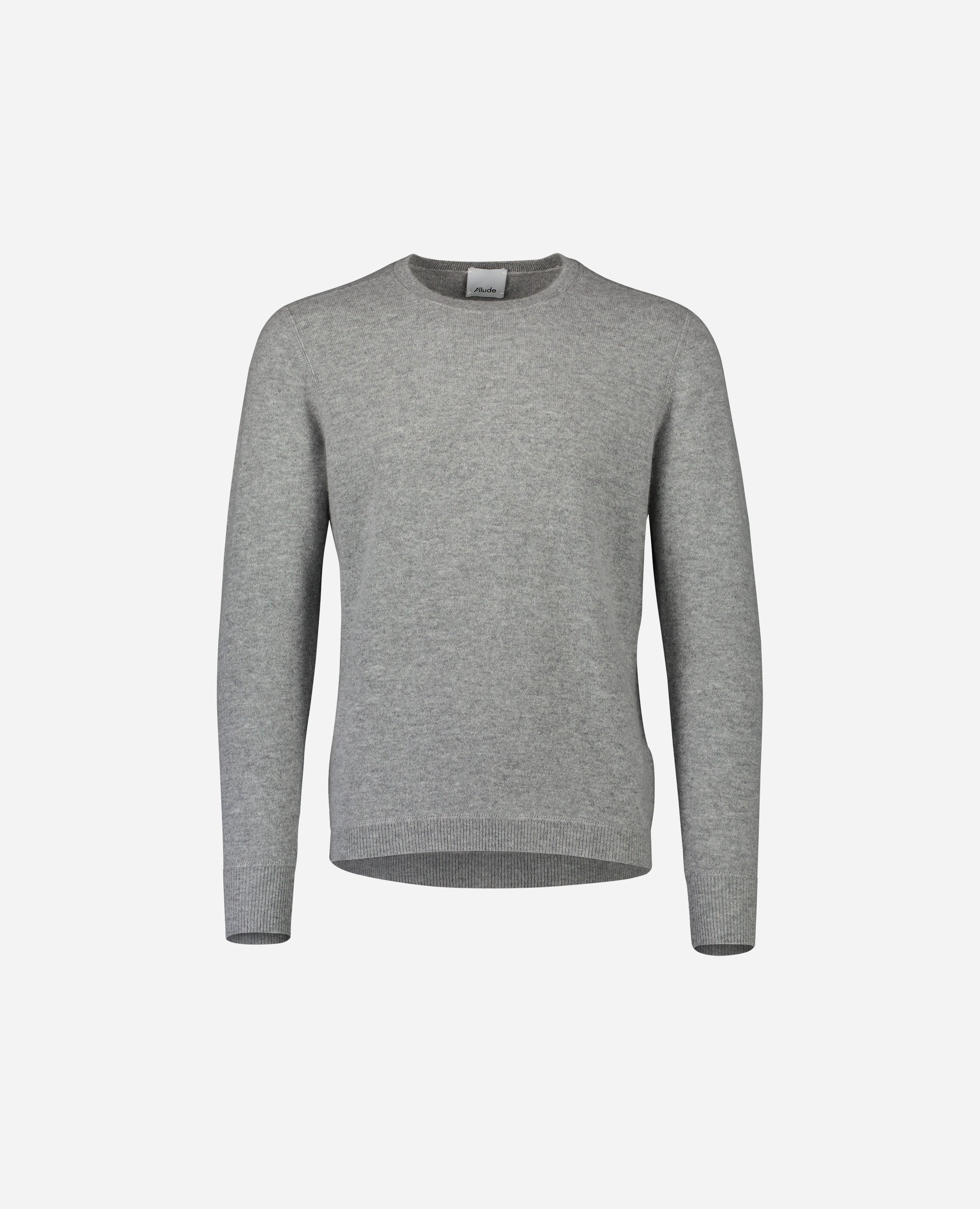 235-30051-83-1 - Allude - 100% Cashmere ad_campaign Cashmere Feinstrick Gerade Passform Grau Herren Langarm Pullover Rundhalsausschnitt SAPG::235-30051 Winter 2023/2024