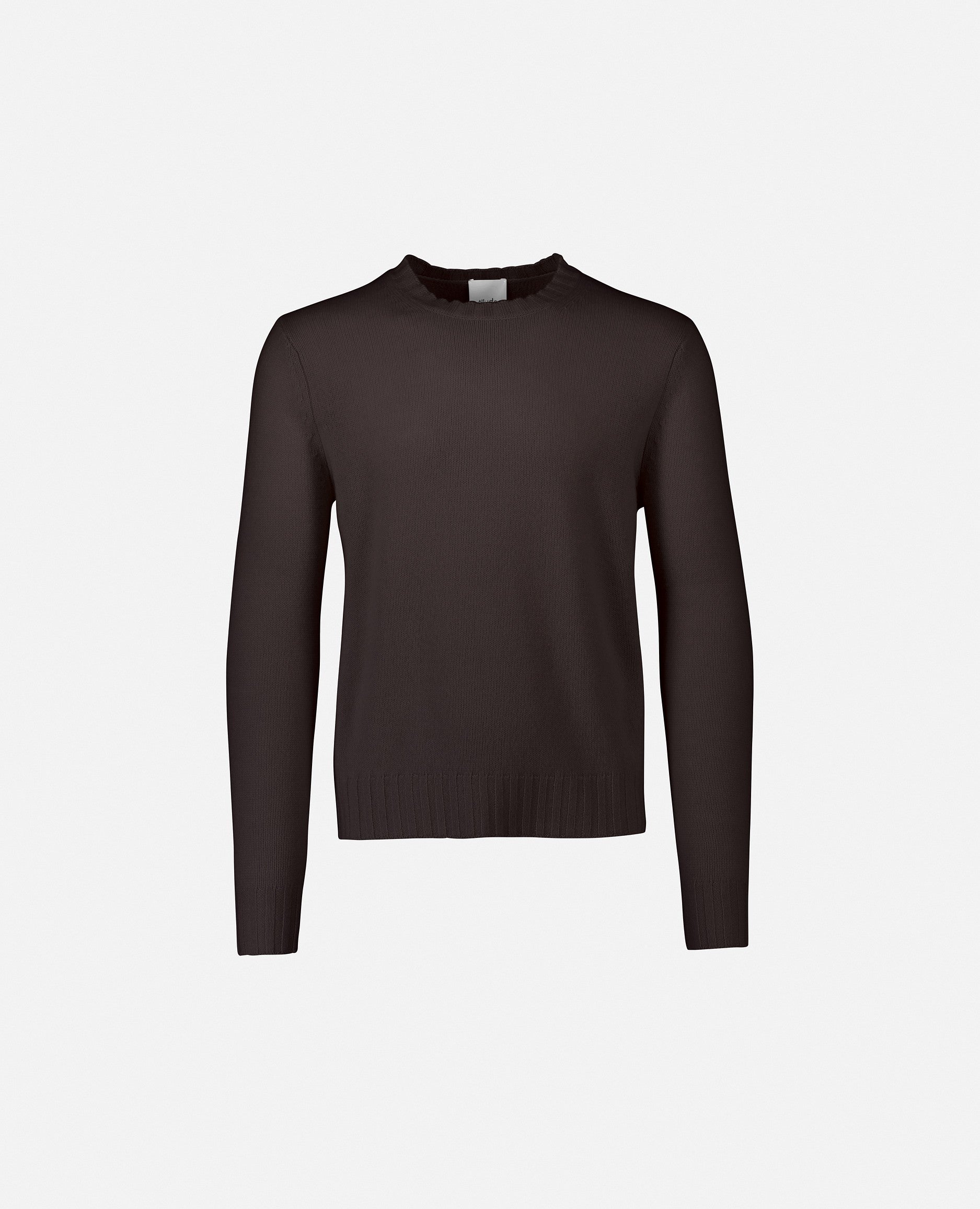 235-37033-49-S_1 - Allude - 30% Cashmere 70% Wolle Braun Gerade Passform Herren Langarm Mittelschwerer Strick Pullover Rundhalsausschnitt SAPG::235-37033 Winter 2023/2024 Wolle