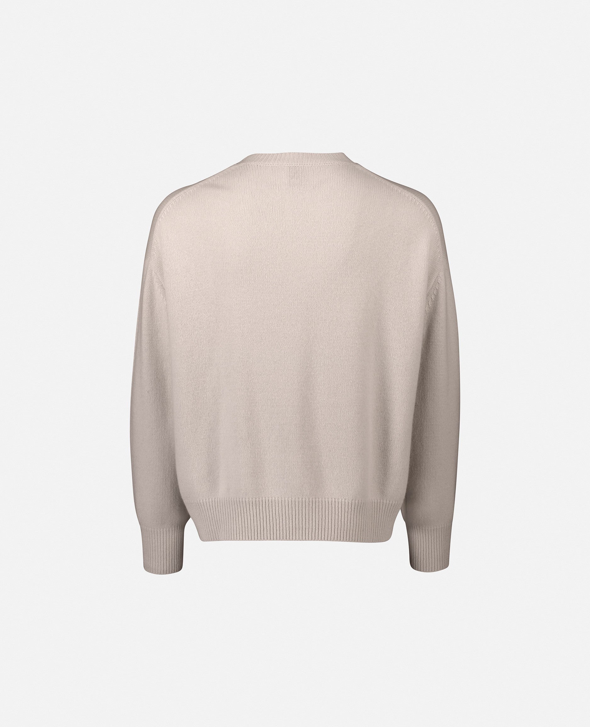 235-37036-41-S_2 - Allude - Creme Grobstrick Herren Langarm Lockerer Schnitt Pullover Rundhalsausschnitt SAPG::235-37036 Winter 2023/2024 Wolle