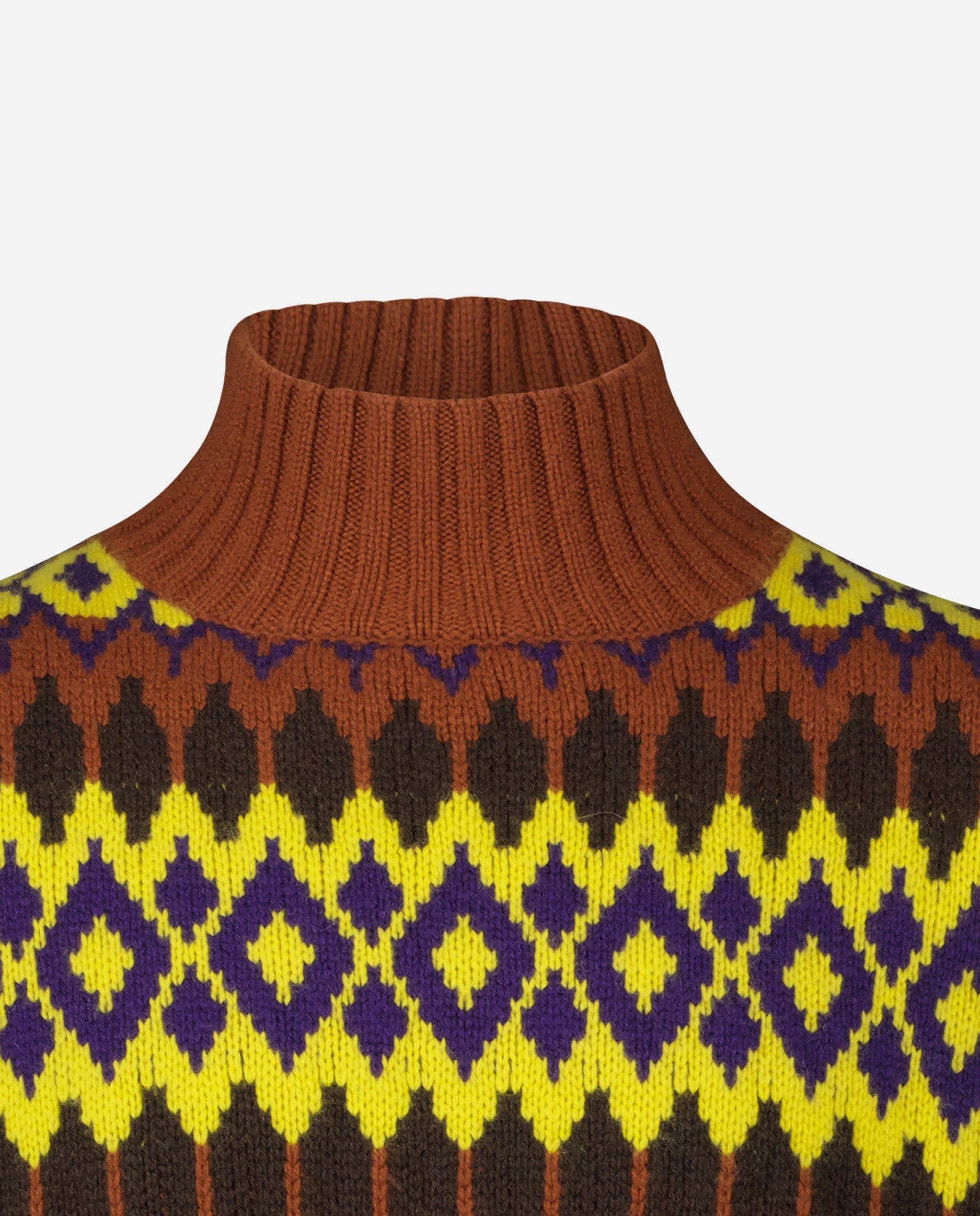 235-37060-comb1-5 - Allude - Gemischt Gerade Passform Grobstrick Herren Langarm Pullover SAPG::235-37060 Stehkragen Wolle Xmas23