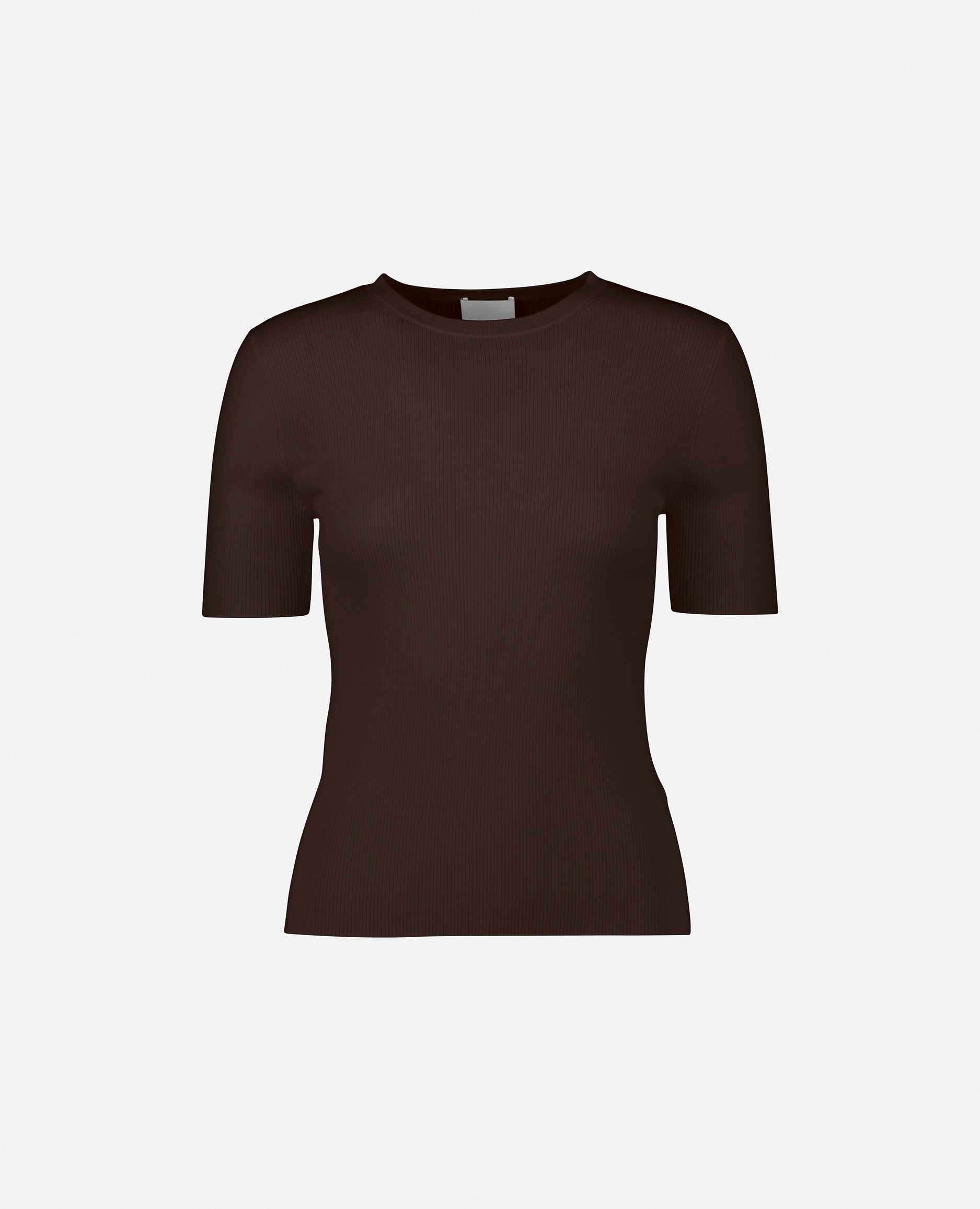 235-64008-449-S_1 - Allude - 100% Wolle Braun Damen Enger Schnitt Feinstrick Halbarm Pullover Rundhalsausschnitt SAPG::235-64008 Winter 2023/2024 Wolle