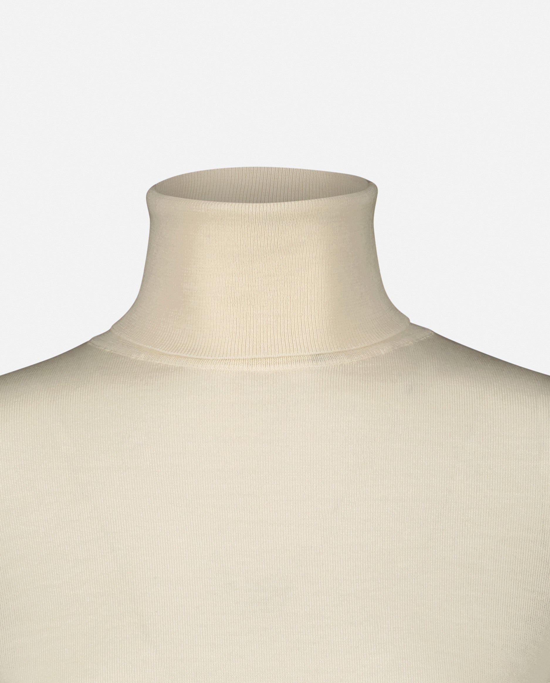 235-64010-441-S_5 - Allude - 100% Wolle Creme Damen Feinstrick Gerade Passform Kreme Langarm Pullover Rollkragen SAPG::235-64010 Winter 2023/2024 Wolle