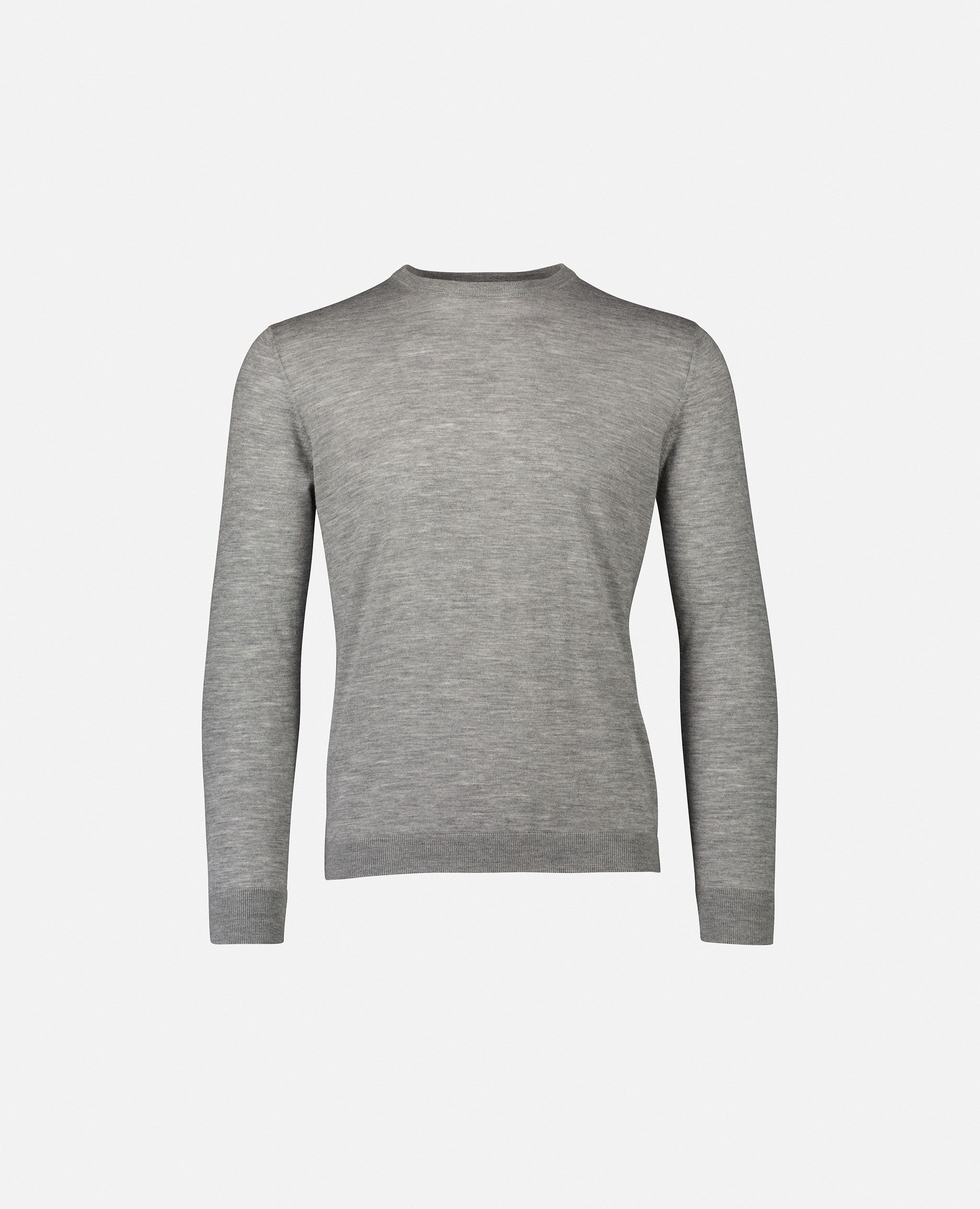 235-79100-83-S_1 - Allude - 100% Cashmere Cashmere Feinstrick Gerade Passform Grau Herren Langarm Pullover Rundhalsausschnitt SAPG::235-79100 Winter 2023/2024