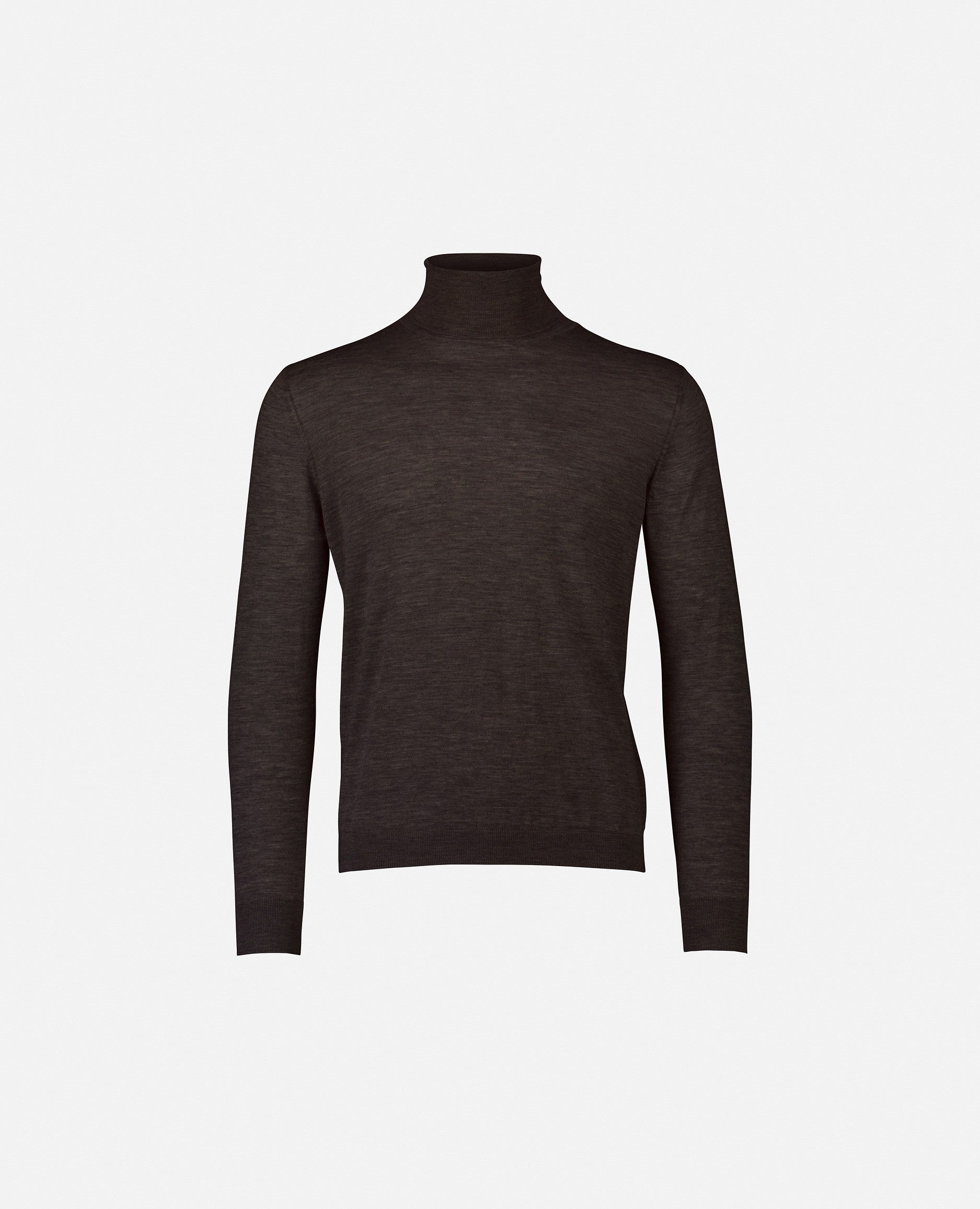 235-79101-49-S_1 - Allude - 100% Cashmere Braun Cashmere Feinstrick Gerade Passform Herren Langarm Pullover Rollkragen SAPG::235-79101 Winter 2023/2024