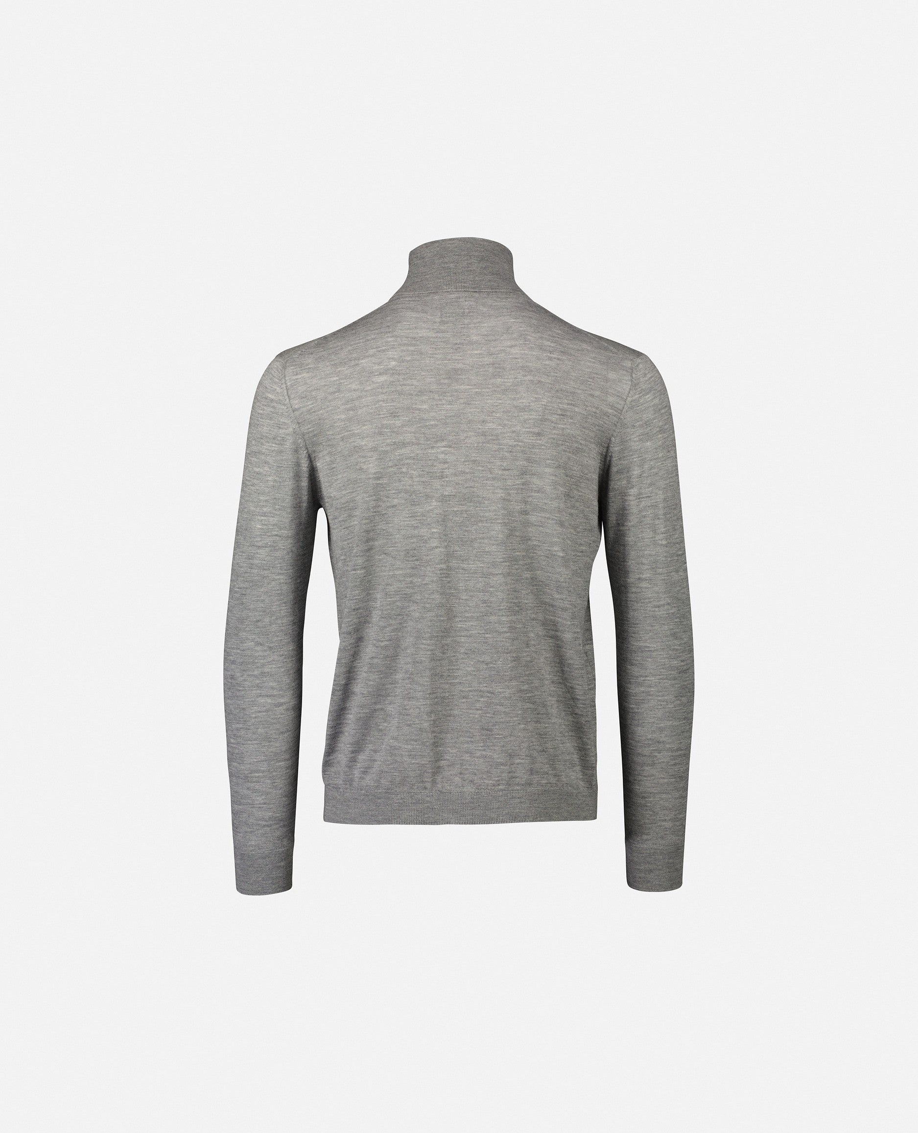 235-79101-83-S_2 - Allude - 100% Cashmere Cashmere Feinstrick Gerade Passform Grau Herren Langarm Pullover Rollkragen SAPG::235-79101 Winter 2023/2024