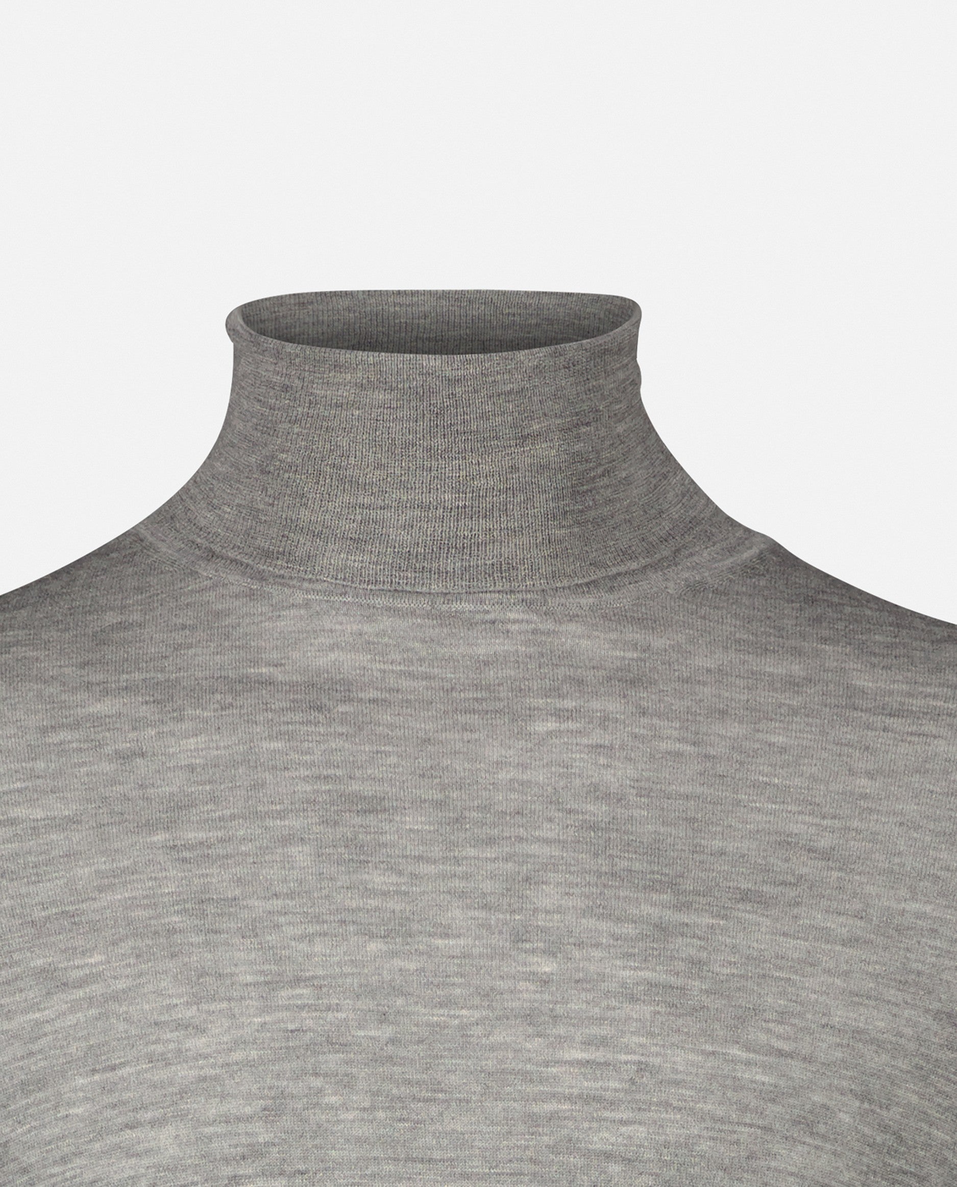 235-79101-83-S_5 - Allude - 100% Cashmere Cashmere Feinstrick Gerade Passform Grau Herren Langarm Pullover Rollkragen SAPG::235-79101 Winter 2023/2024