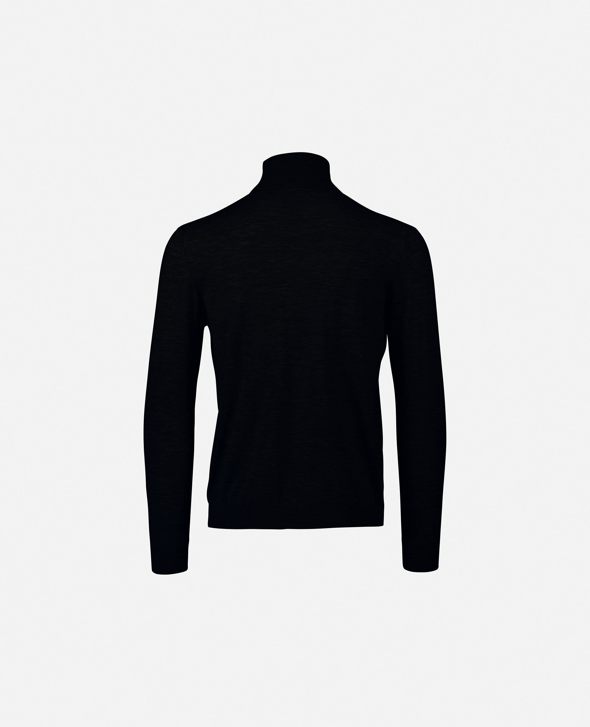 235-79101-90-S_2 - Allude - 100% Cashmere Cashmere Feinstrick Gerade Passform Herren Langarm Pullover Rollkragen SAPG::235-79101 Schwarz Winter 2023/2024