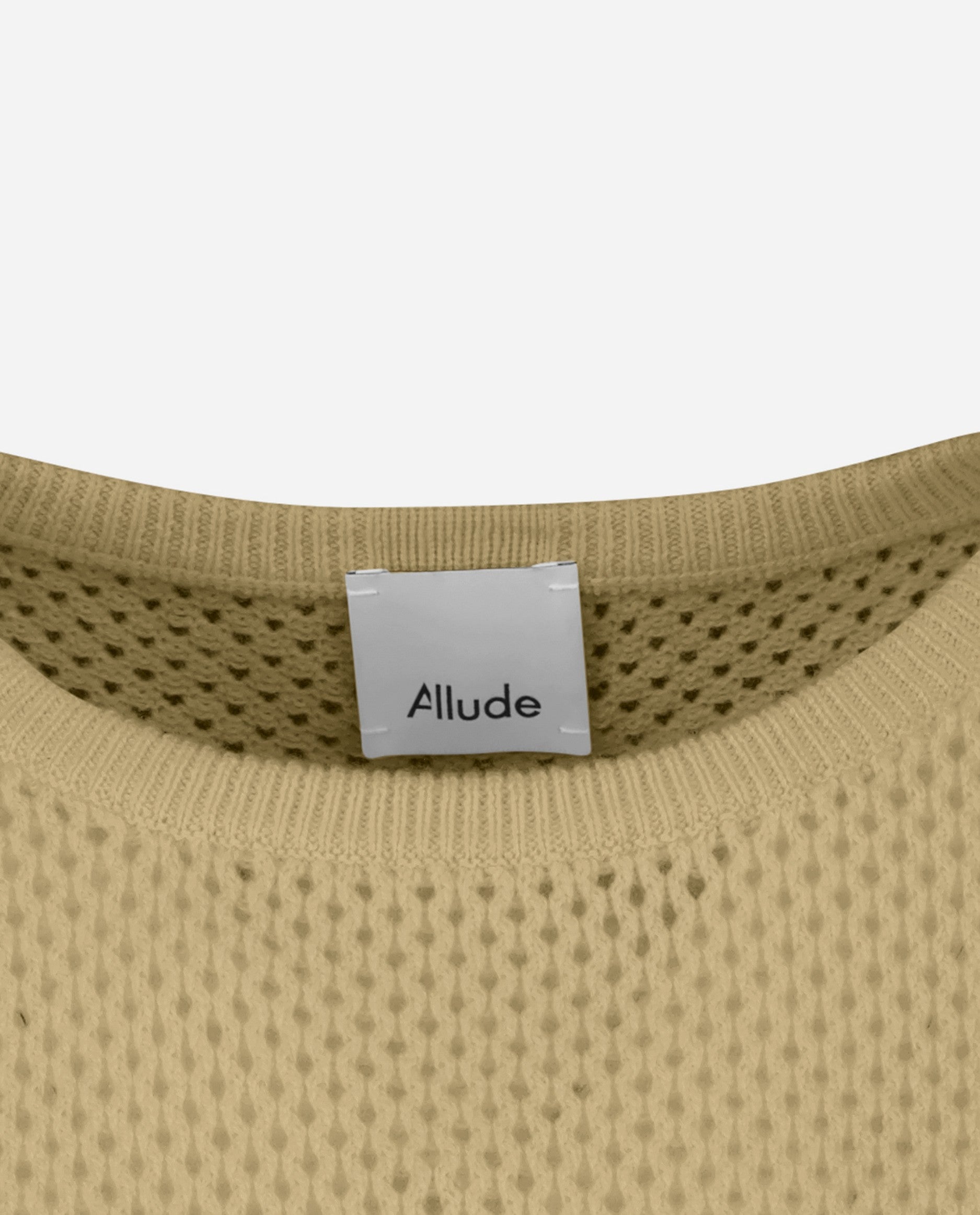 242-17063-43-S_4 - Allude - 30% Cashmere 70% Wolle Active Beige Damen Kastiger Schnitt mittelschwerer Strick SAPG::242-17063 Sommer 2024 Top Wolle