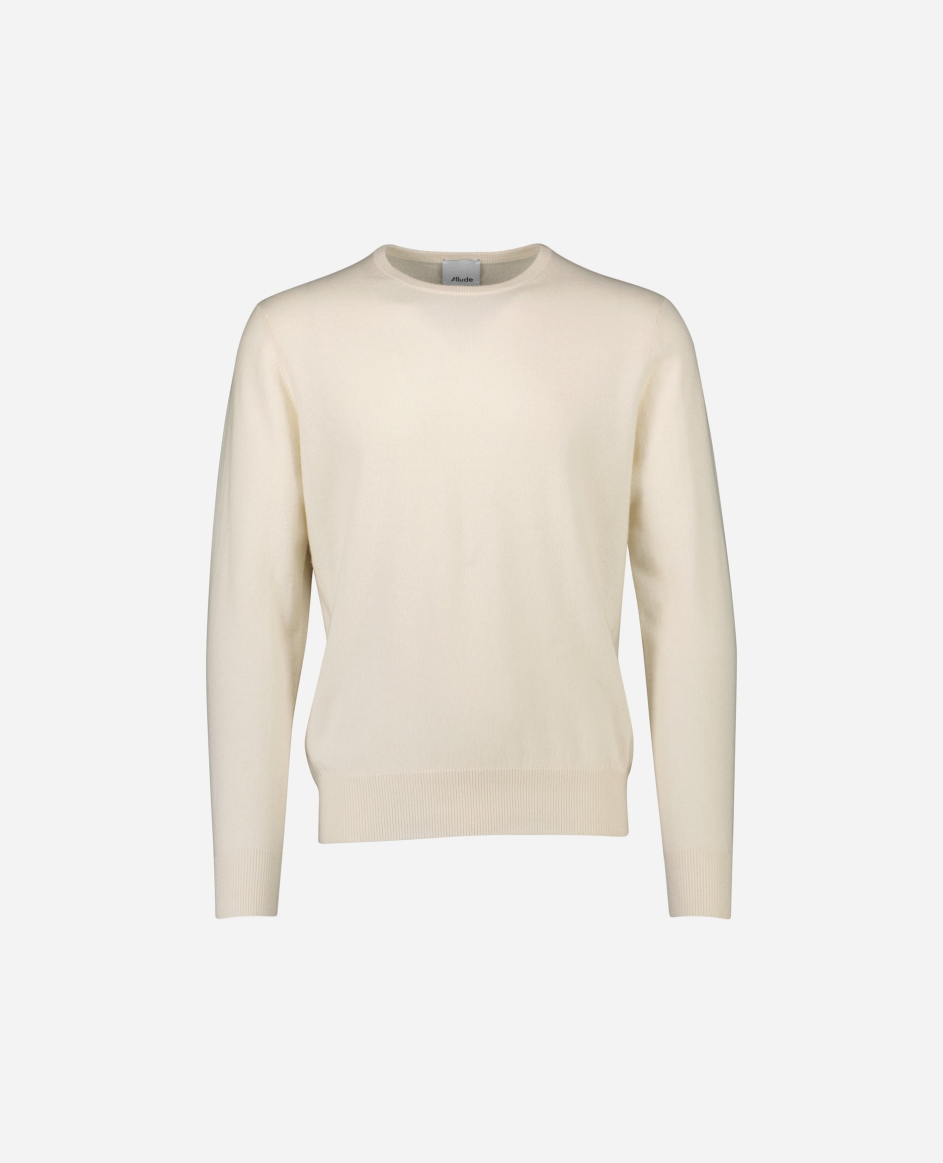 242-30021-41-S_1 - Allude - 100% Cashmere Active Cashmere Feinstrick Gerade Passform Herren Kreme Langarm neveroutofstock NOS Pullover Rundhalsausschnitt SAPG::242-30021 Sommer 2024