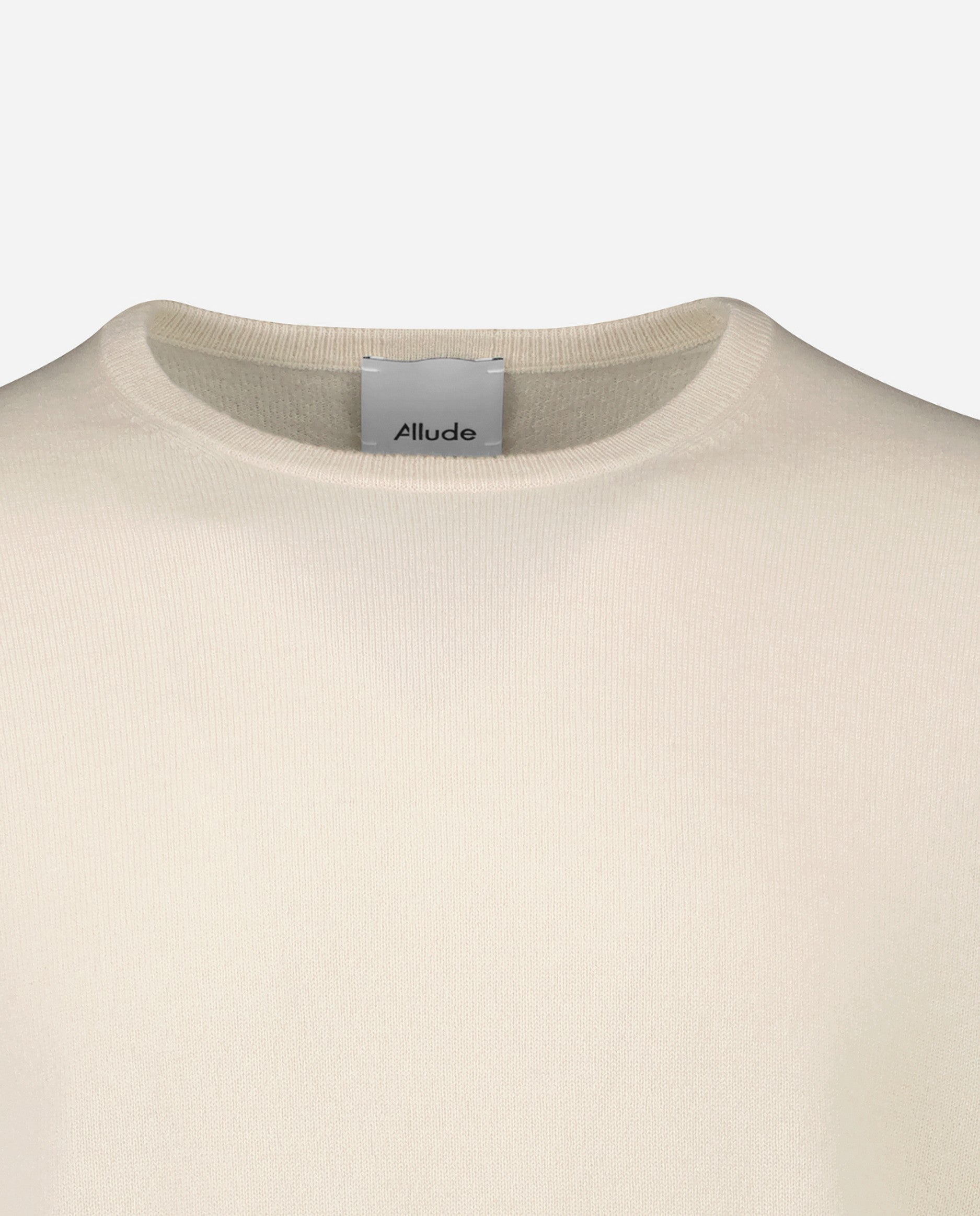 242-30021-41-S_4 - Allude - 100% Cashmere Active Cashmere Feinstrick Gerade Passform Herren Kreme Langarm neveroutofstock NOS Pullover Rundhalsausschnitt SAPG::242-30021 Sommer 2024