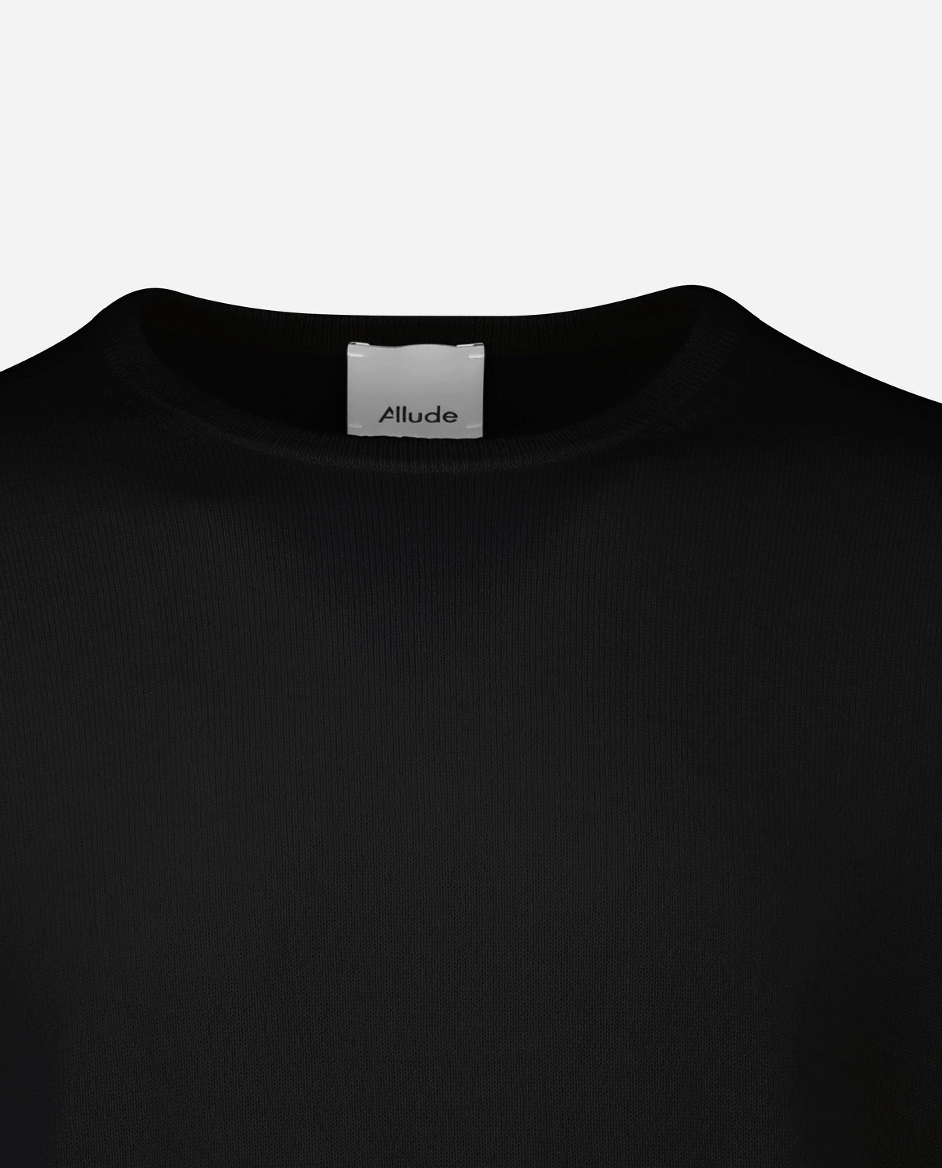 242-30021-90-4 - Allude - 100% Cashmere Active Cashmere Feinstrick Flachstrick Herren Langarm NOS Pullover Rundhals SAPG::101-30021 Schwarz