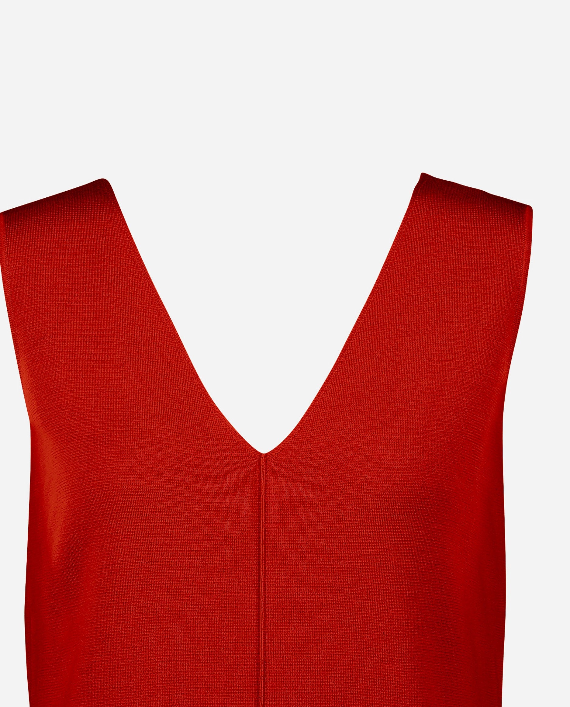 242-64041-464-S_4 - Allude - 100% Wolle (Merino) A-Form Damen Feinstrick Kleider Rot SAPG::242-64041 Sommer 2024 V-Ausschnitt Wolle