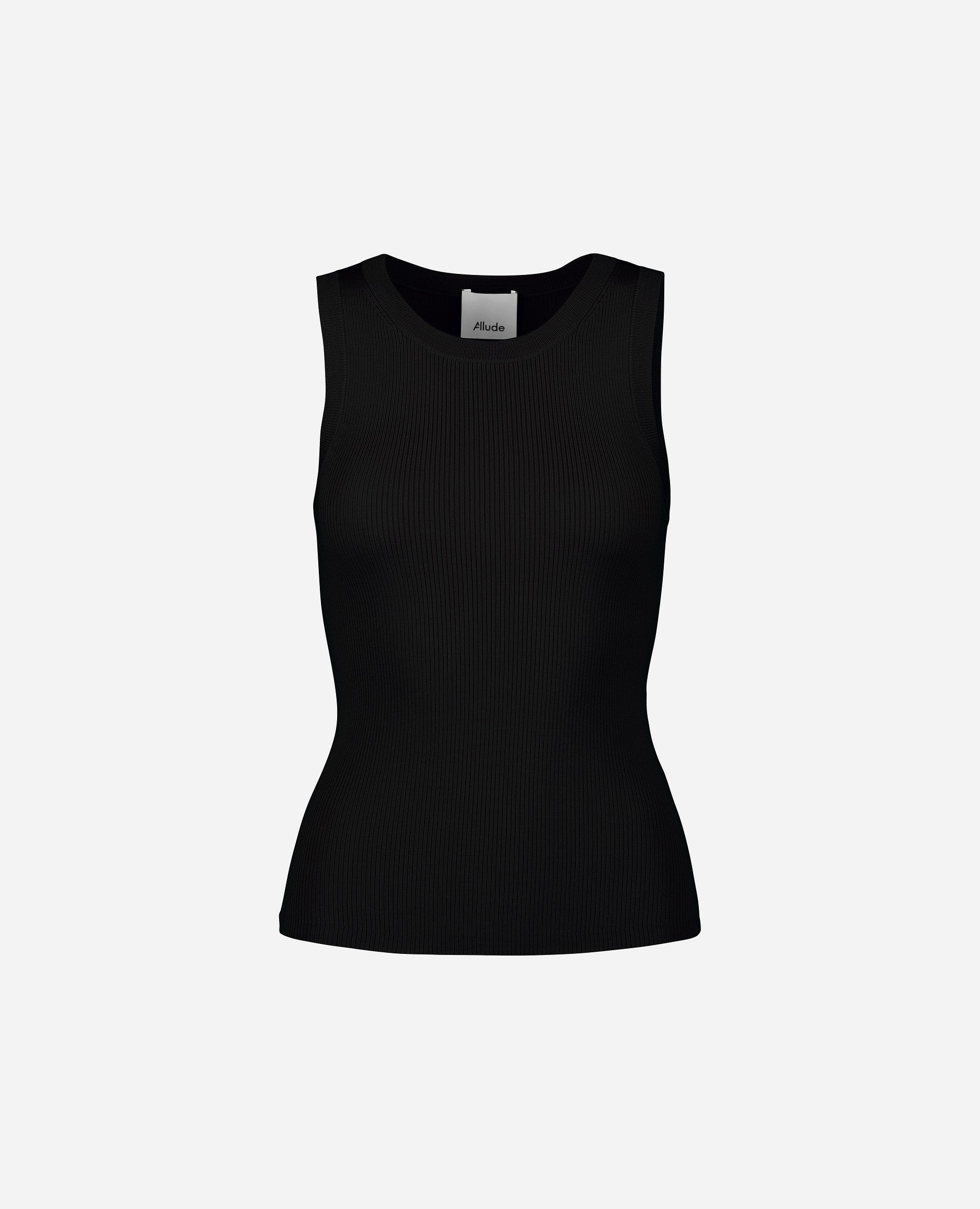 242-64063-490-S_1 - Allude - 100% Wolle (Merino) Active Damen Enger Schnitt Feinstrick Rundhalsausschnitt SAPG::242-64063 Schwarz Sommer 2024 Top Wolle