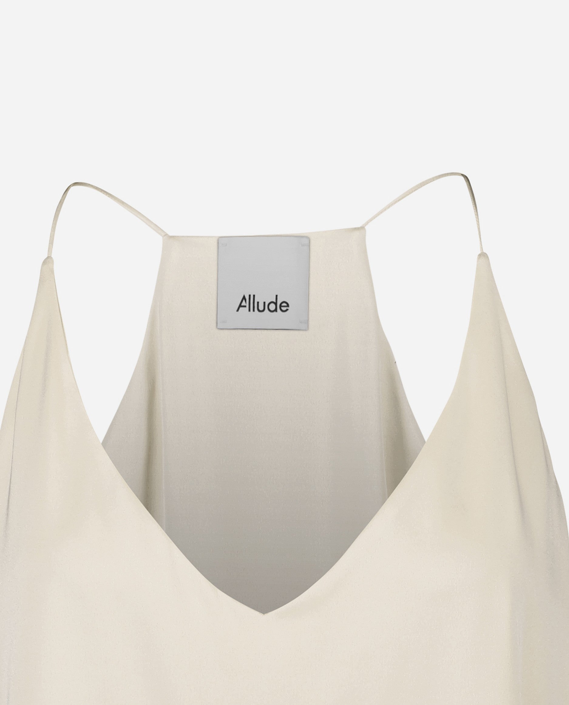 242-84003-41-4 - Allude - 7% Spandex 93% Seide Active Damen Kreme Lockerer Schnitt SAPG::242-84003 Seide Sommer 2024 Top White Chalet
