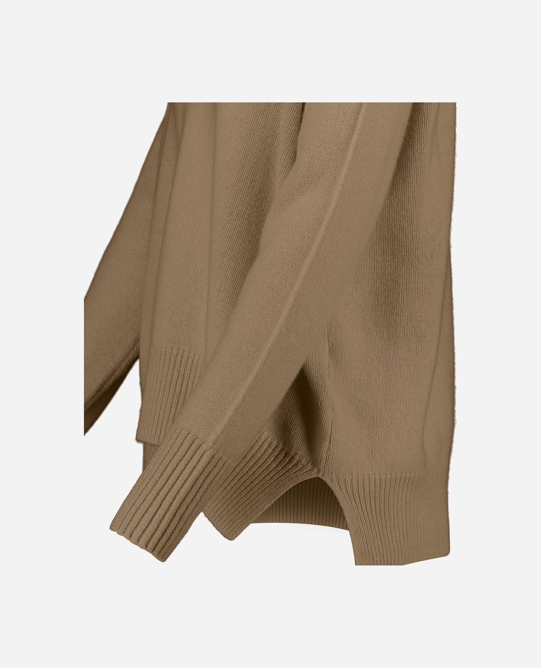 245-11151-43-S_hash_escaped_5 - Allude - 100% Cashmere Active Beige Cashmere Damen Langarm Lockerer Schnitt mittelschwerer Strick Pullover Rundhalsausschnitt SAPG::245-11151 Winter 2024/2025