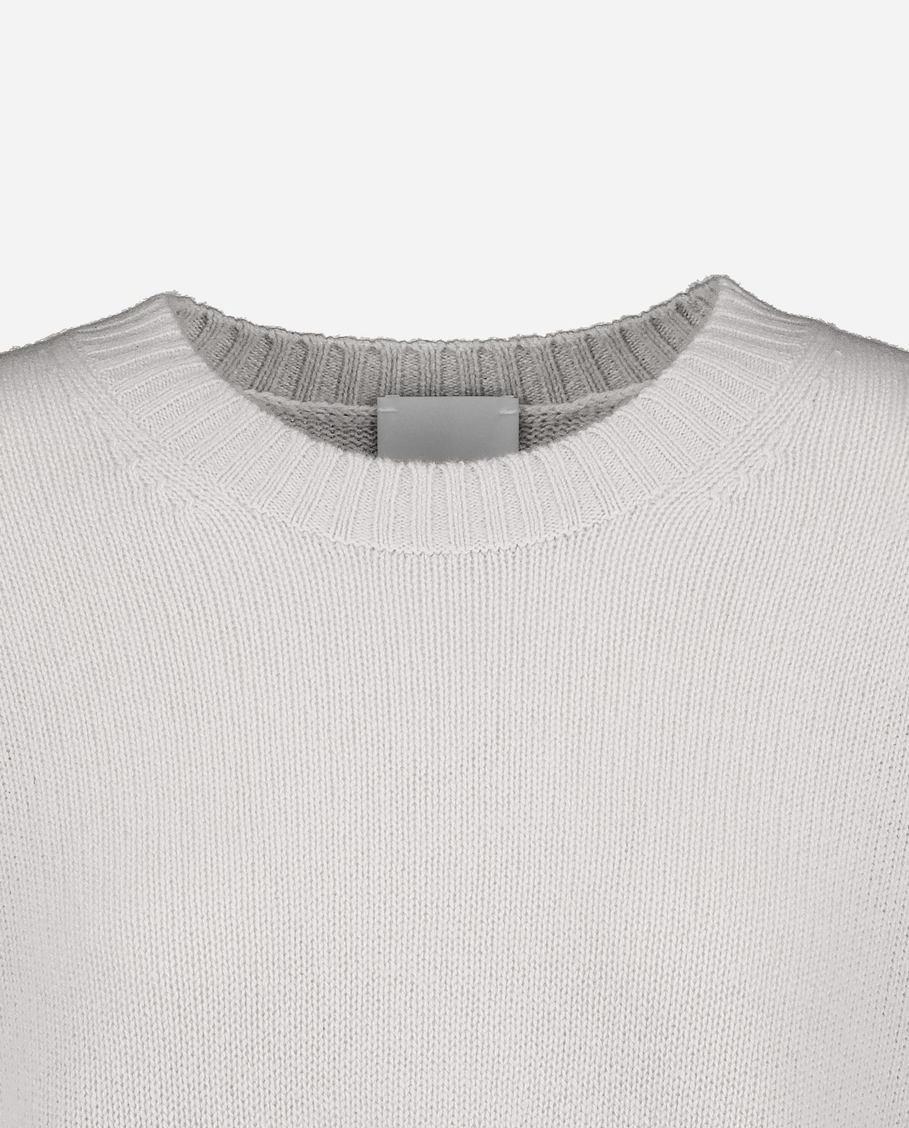 245-11151-80-S_hash_escaped_3 - Allude - 100% Cashmere Active Cashmere Damen Grau Langarm Lockerer Schnitt mittelschwerer Strick Pullover Rundhalsausschnitt SAPG::245-11151 Winter 2024/2025