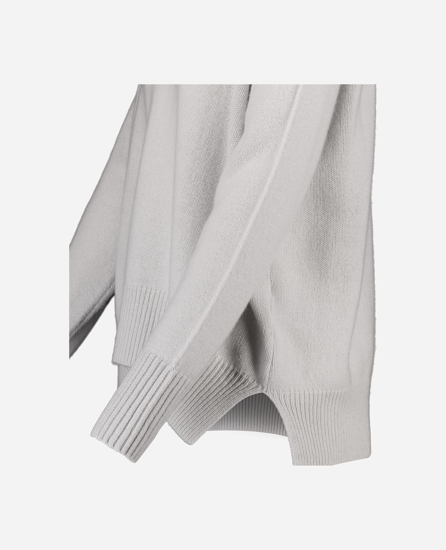 245-11151-80-S_hash_escaped_5 - Allude - 100% Cashmere Active Cashmere Damen Grau Langarm Lockerer Schnitt mittelschwerer Strick Pullover Rundhalsausschnitt SAPG::245-11151 Winter 2024/2025