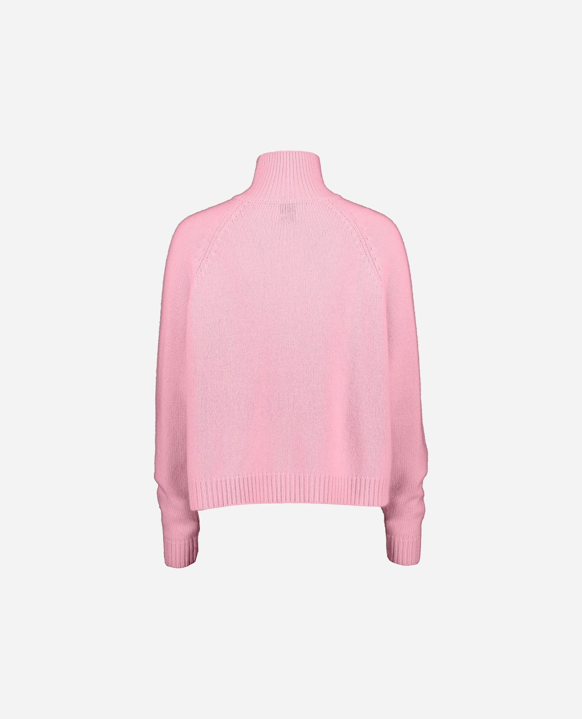 245-17001-62-S_hash_escaped_2 - Allude - 30% Cashmere 70% Wolle Active Damen Grobstrick Langarm Lockerer Schnitt Pullover Rose SAPG::245-17001 Stehkragen Winter 2024/2025 Wolle