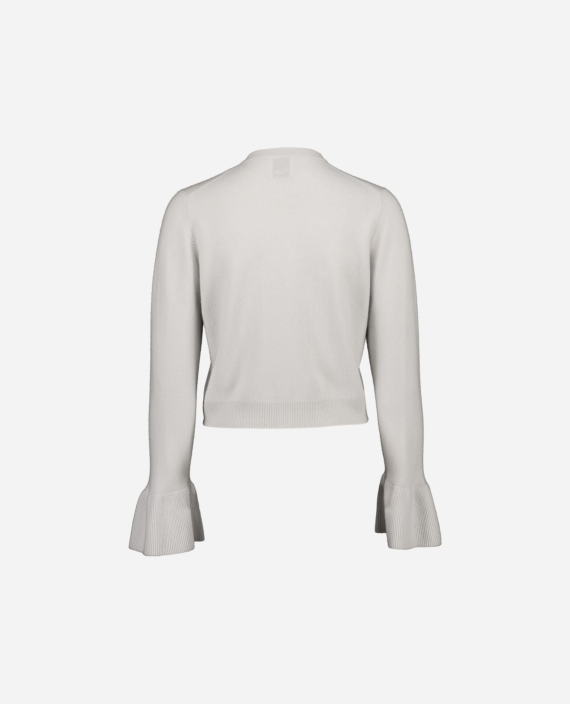 245-17052-80-S_hash_escaped_2 - Allude - 30% Cashmere 70% Wolle Active Damen Feinstrick Grau Kastiger Schnitt Langarm Rundhalsausschnitt SAPG::245-17052 Strickjacke Winter 2024/2025 Wolle