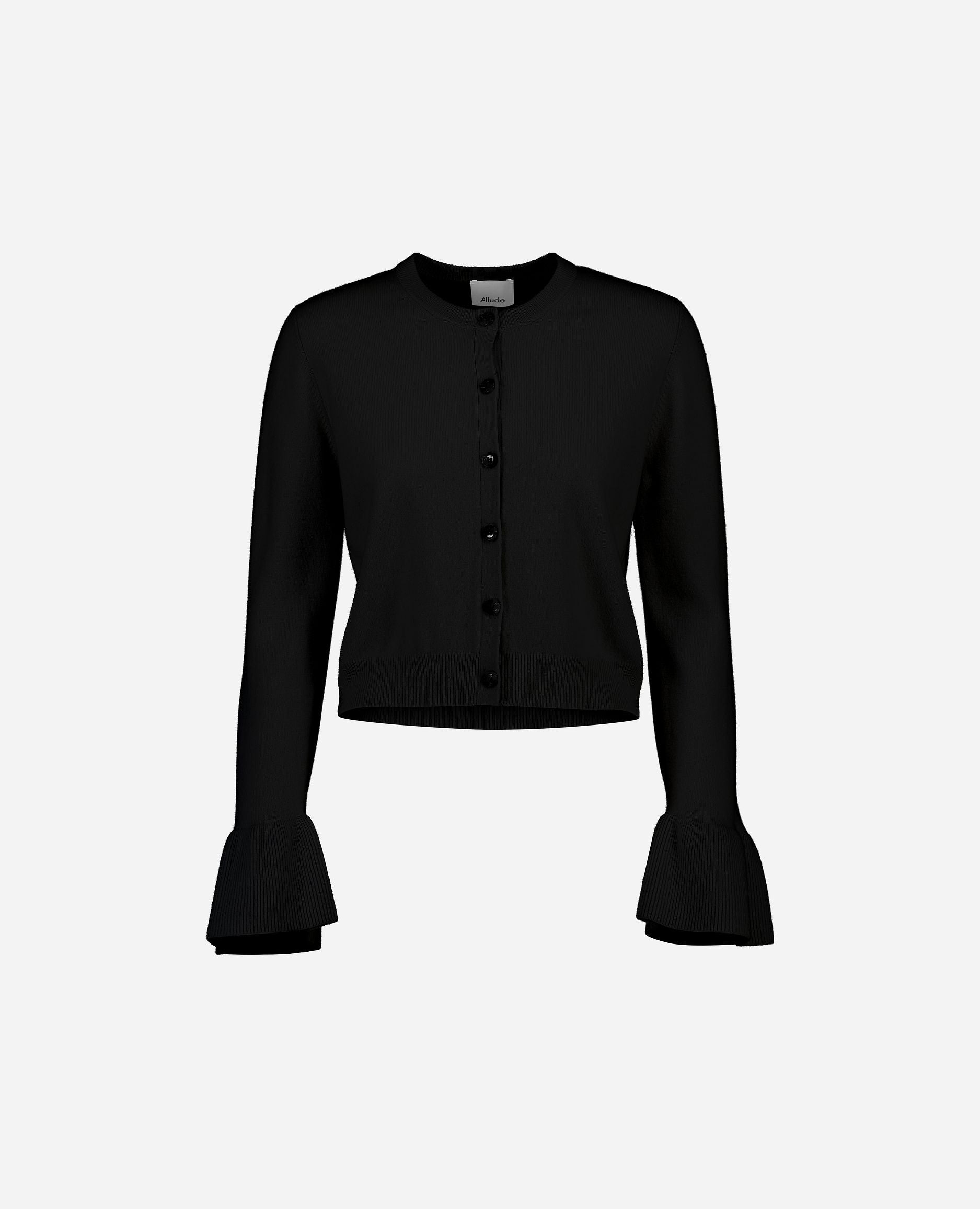 Allude Ladies Wool Cardigan Boxy Cut Black