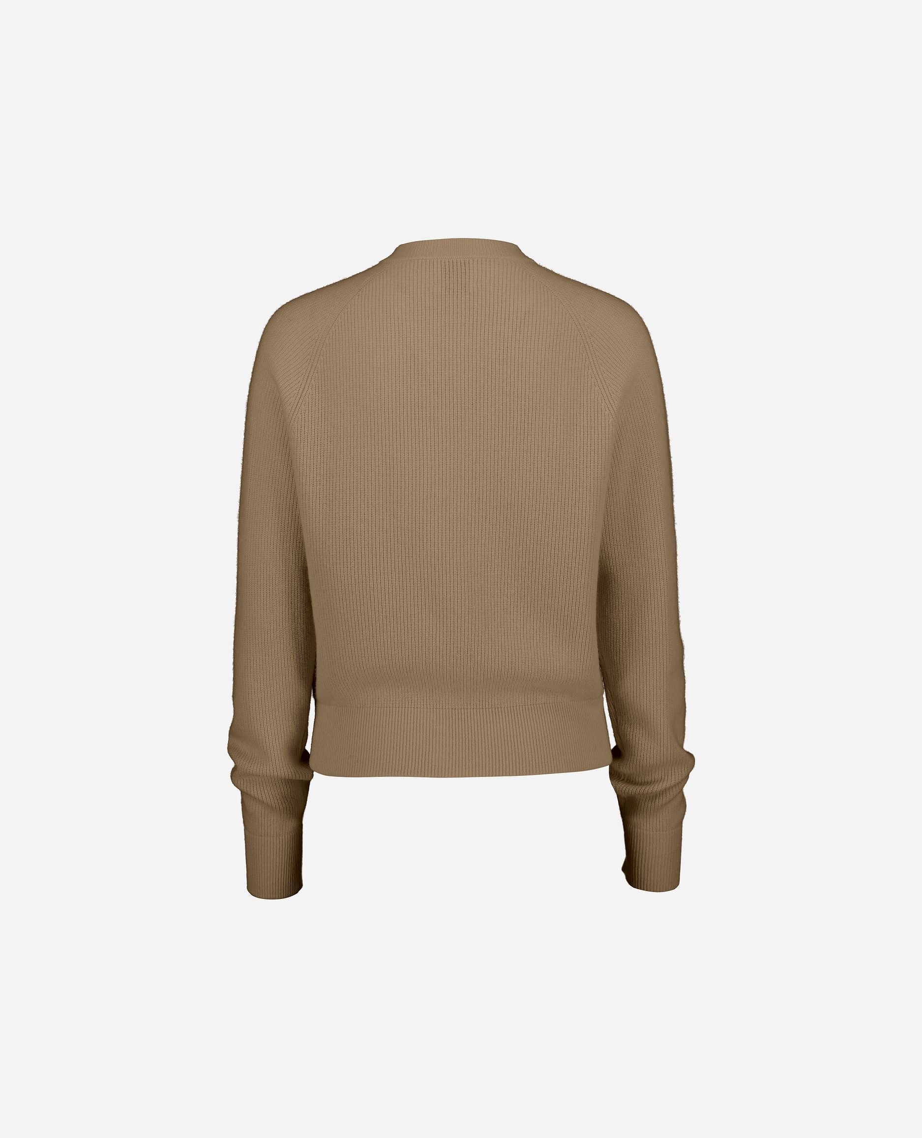 245-17070-43-S_hash_escaped_2 - Allude - 30% Cashmere 70% Wolle Active Beige Damen Feinstrick Gerade Passform Langarm NEW Rundhalsausschnitt SAPG::245-17070 Strickjacke Winter 2024/2025 Wolle