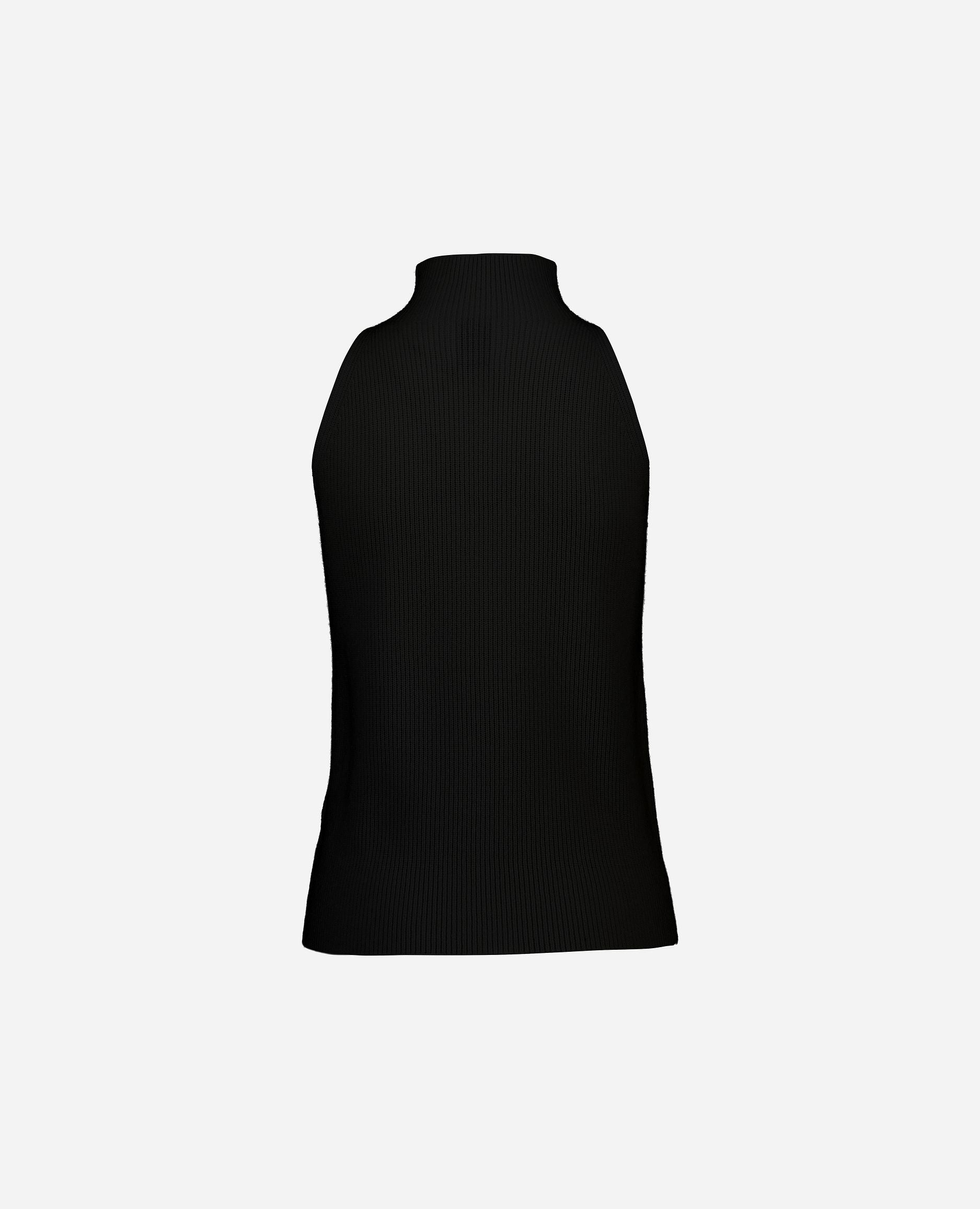 245-17072-90-S_hash_escaped_2 - Allude - 30% Cashmere 70% Wolle Active Damen Enger Schnitt Feinstrick Pullover SAPG::245-17072 Schwarz Stehkragen Winter 2024/2025 Wolle