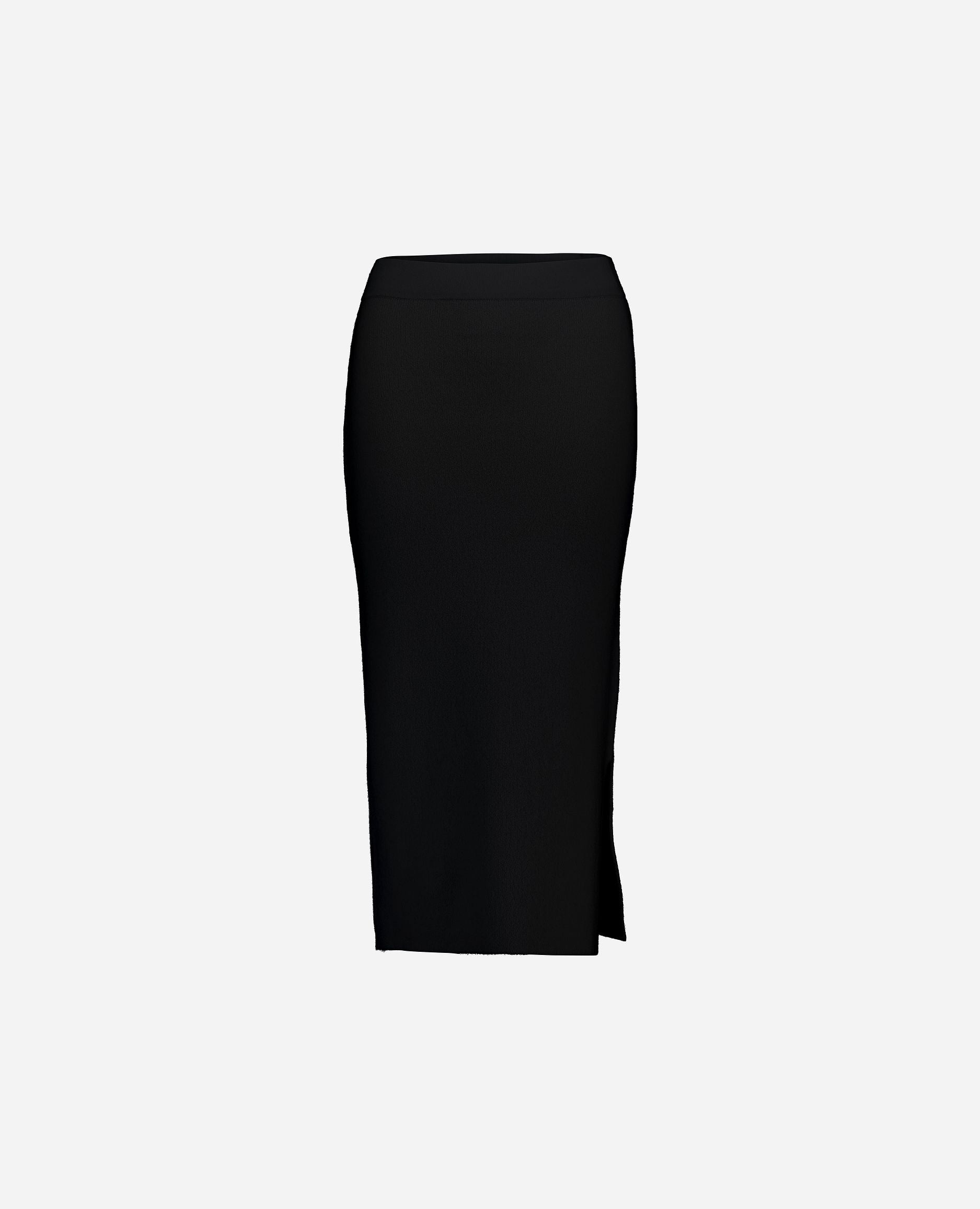 245-17604-90-S_hash_escaped_1 - Allude - 0 30% Cashmere 70% Wolle Active Damen Gerade Passform mittelschwerer Strick Rock SAPG::245-17604 Schwarz Winter 2024/2025 Wolle