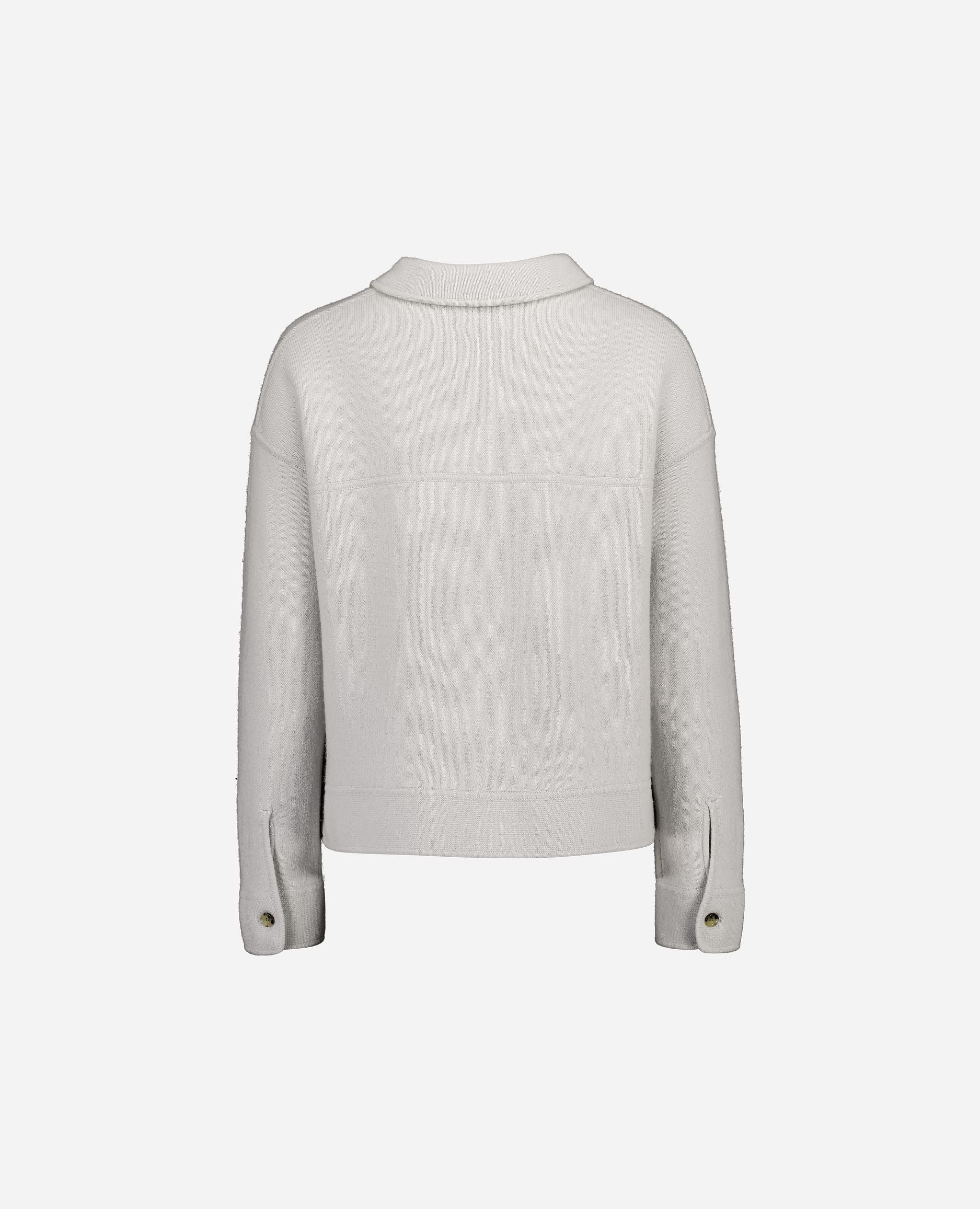 245-17612-80-S_hash_escaped_2 - Allude - 0 30% Cashmere 70% Wolle Active Damen Grau Jacket Kastiger Schnitt Langarm mittelschwerer Strick SAPG::245-17612 Winter 2024/2025 Wolle