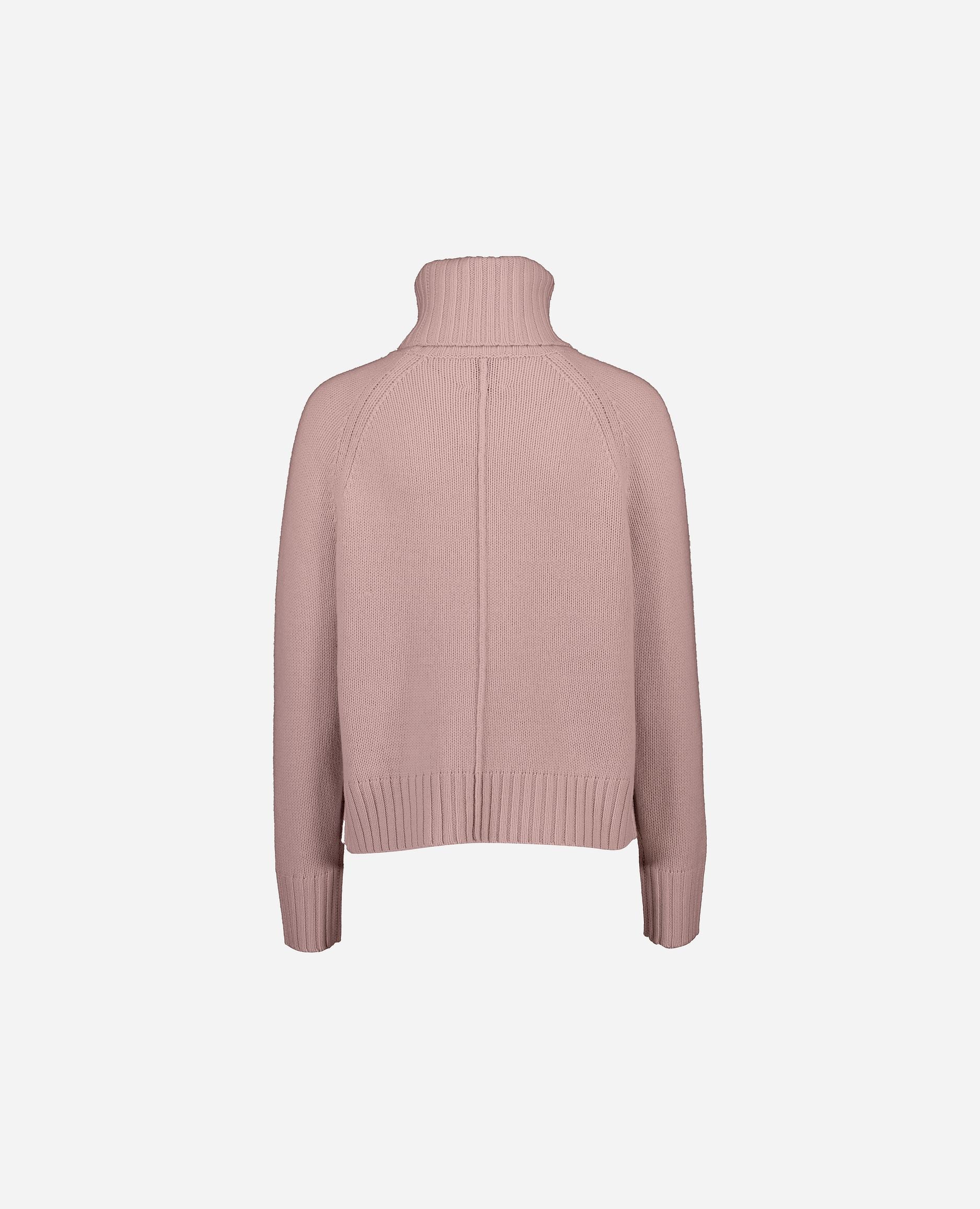 245-17632-61-S_hash_escaped_2 - Allude - 30% Cashmere 70% Wolle Active Damen Gerade Passform Grobstrick Langarm Pullover Rollkragen Rose SAPG::245-17632 Winter 2024/2025 Wolle