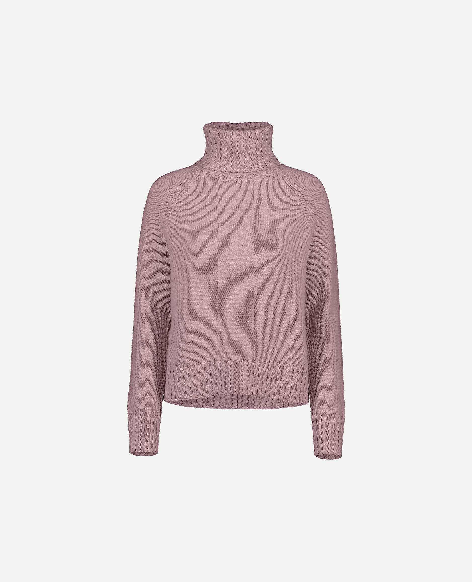 245-17632-72-S_hash_escaped_1 - Allude - 30% Cashmere 70% Wolle Active Damen Gerade Passform Grobstrick Langarm Lila Pullover Rollkragen SAPG::245-17632 Winter 2024/2025 Wolle