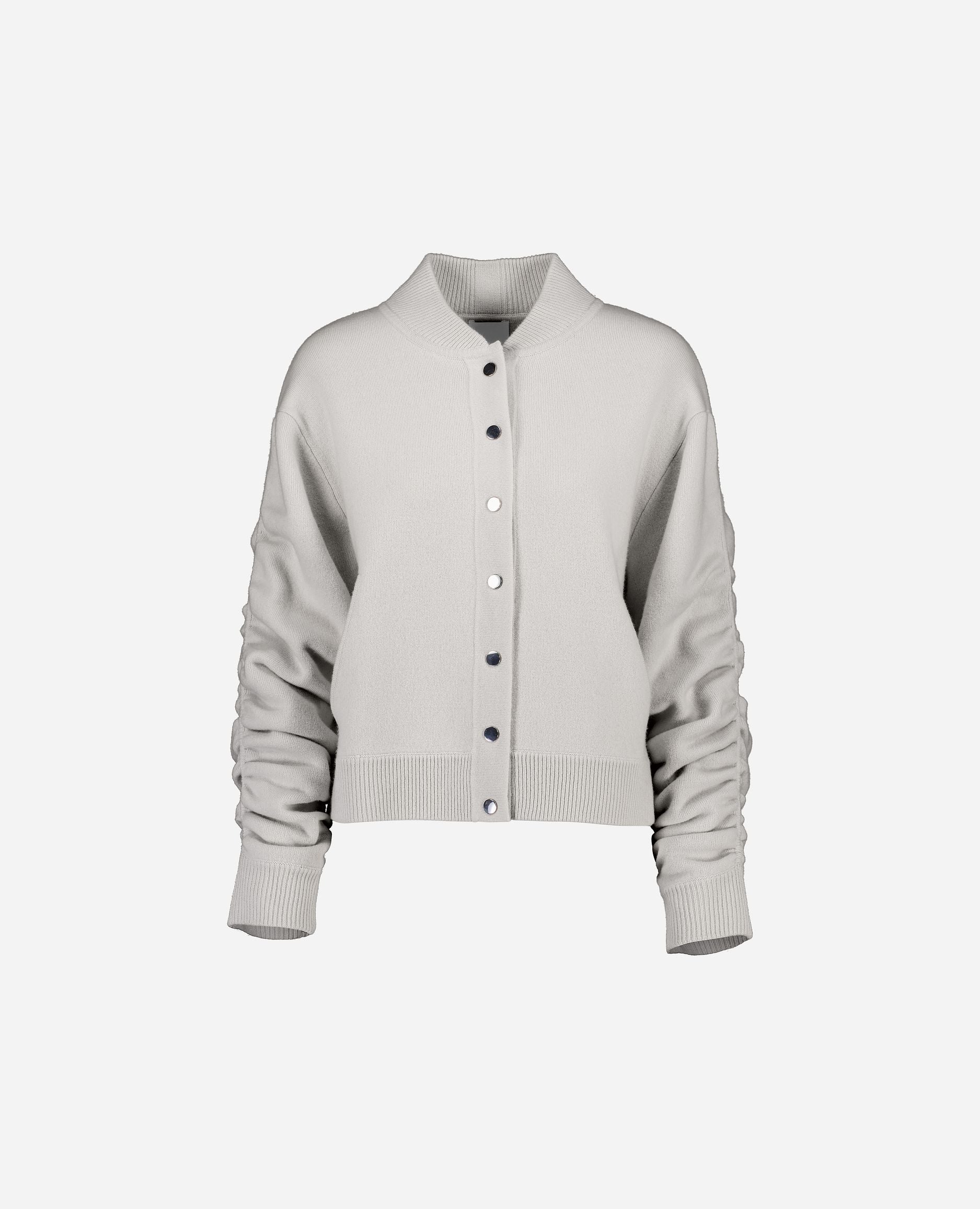 245-17715-80-S_hash_escaped_1 - Allude - 0 30% Cashmere 70% Wolle Active Damen Grau Jacket Kastiger Schnitt Langarm mittelschwerer Strick NEW SAPG::245-17715 Winter 2024/2025 Wolle