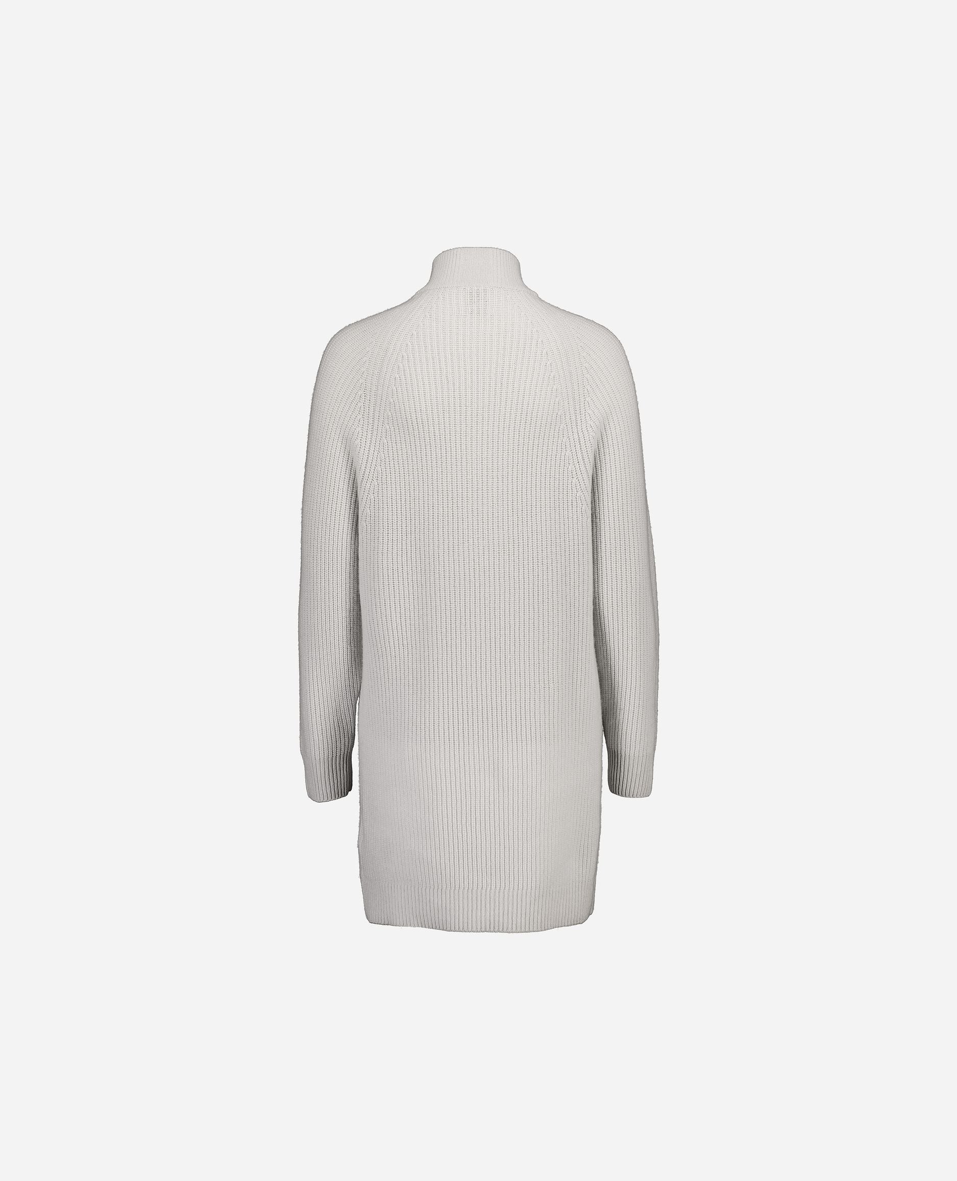 245-17751-80-S_hash_escaped_2 - Allude - 0 30% Cashmere 70% Wolle Active Damen Gerade Passform Grau Kleid Langarm mittelschwerer Strick SAPG::245-17751 Winter 2024/2025 Wolle