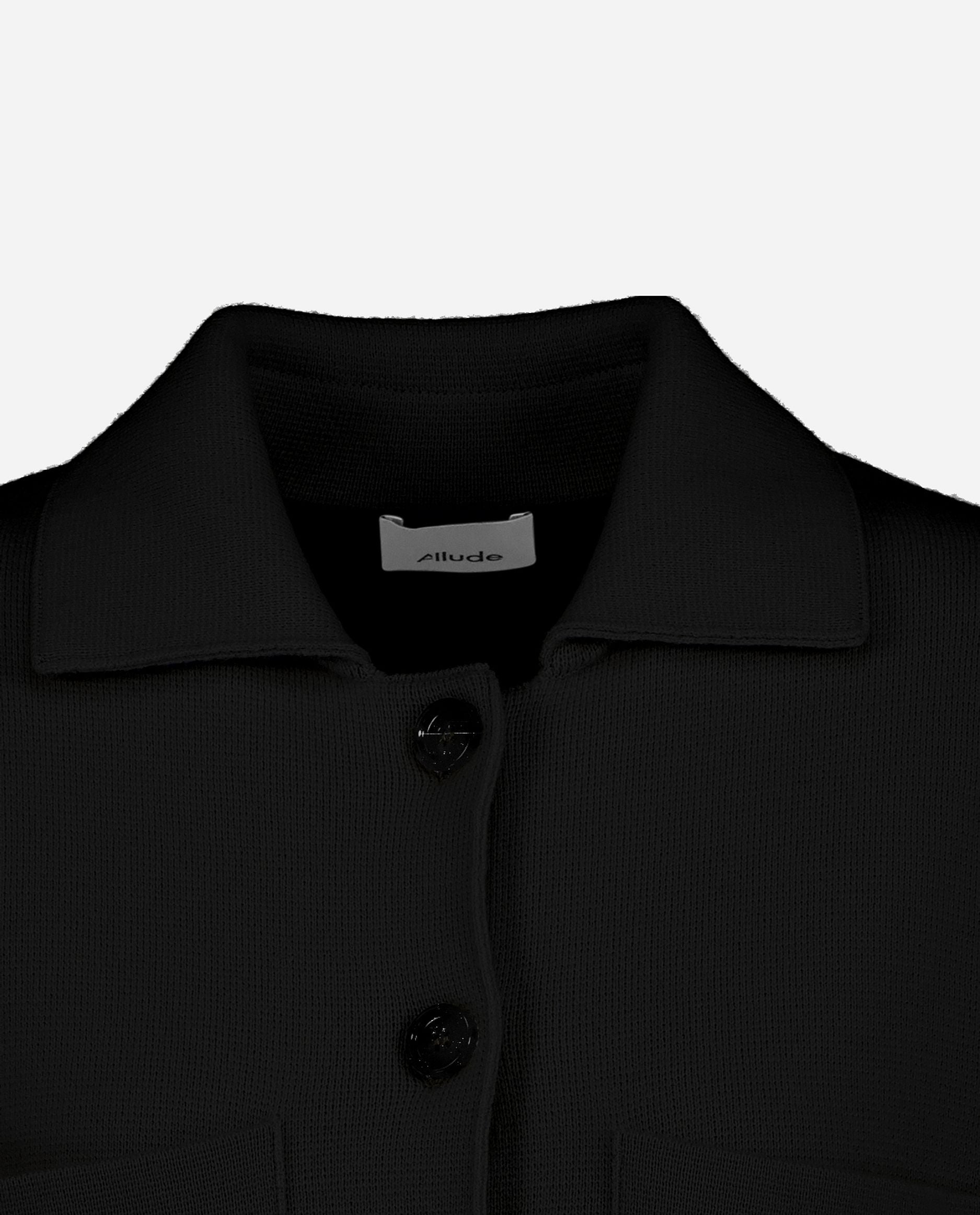 245-17770-90-S_hash_escaped_3 - Allude - 0 30% Cashmere 70% Wolle Active Damen Gerade Passform Jacket Langarm mittelschwerer Strick SAPG::245-17770 Schwarz Winter 2024/2025 Wolle