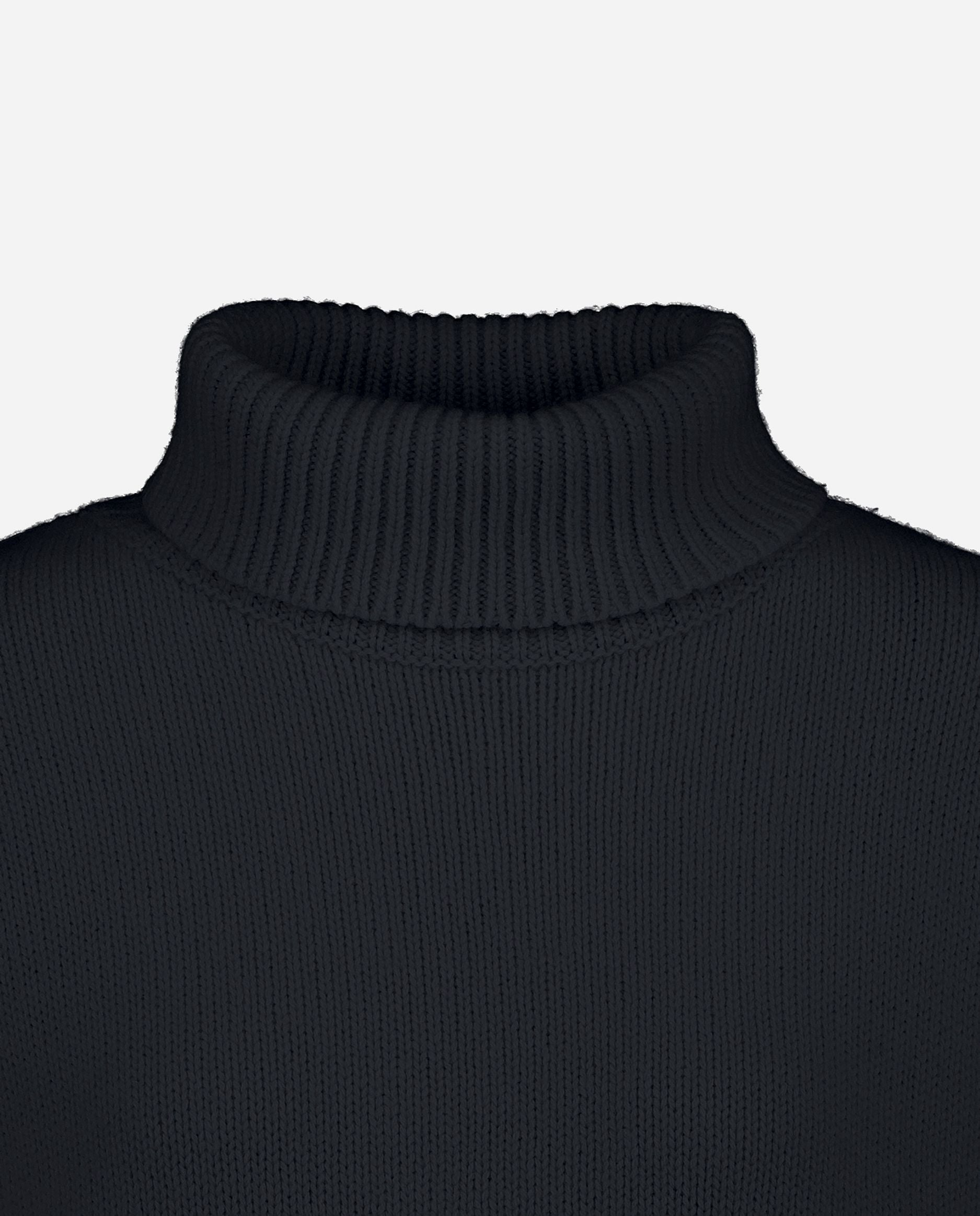 245-17801-14-S_hash_escaped_3 - Allude - 30% Cashmere 70% Wolle Active Damen Grobstrick Langarm Lockerer Schnitt Navy Pullover Rollkragen SAPG::245-17801 Winter 2024/2025 Wolle