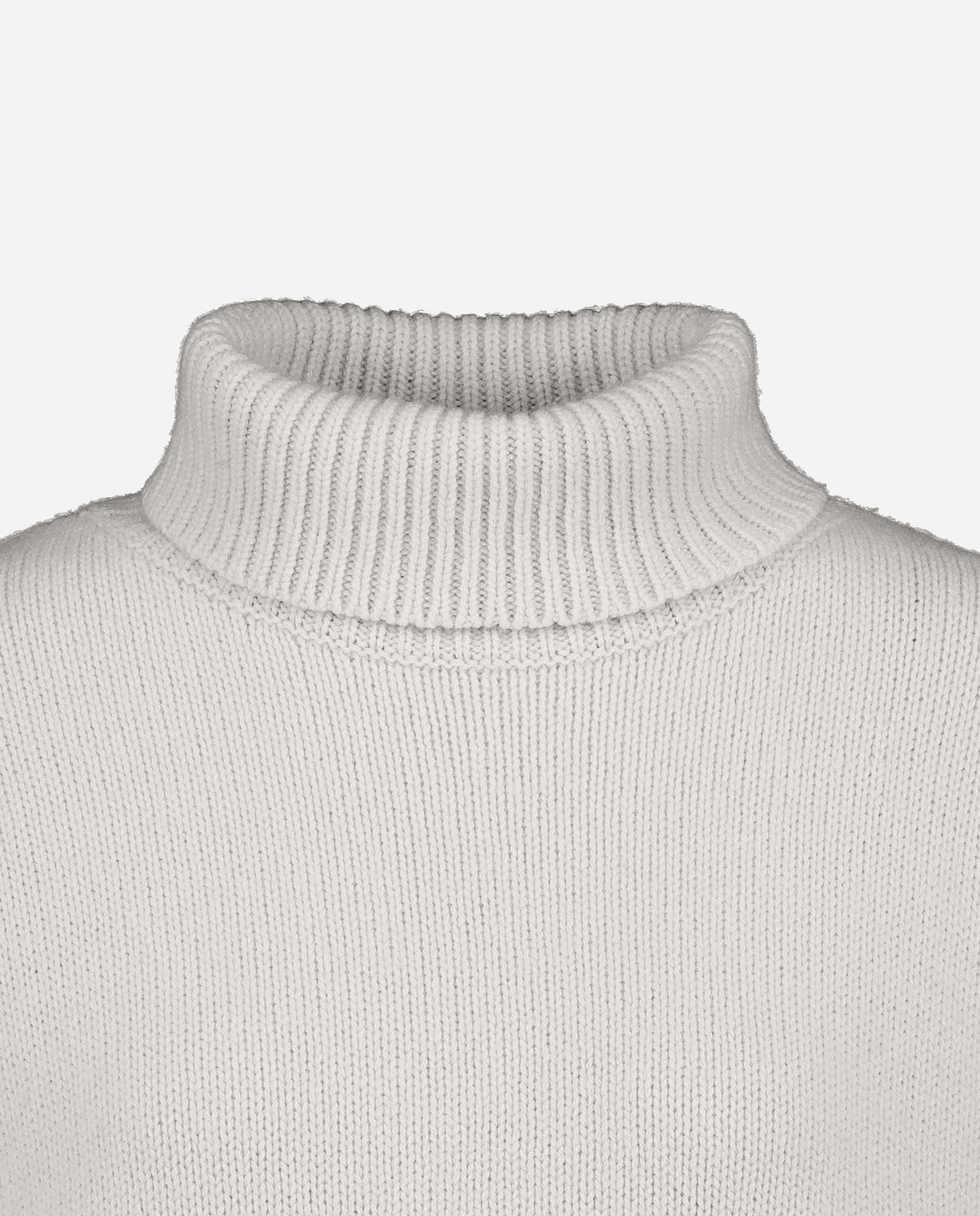 245-17801-80-S_hash_escaped_3 - Allude - 30% Cashmere 70% Wolle Active Damen Grau Grobstrick Langarm Lockerer Schnitt Pullover Rollkragen SAPG::245-17801 Winter 2024/2025 Wolle
