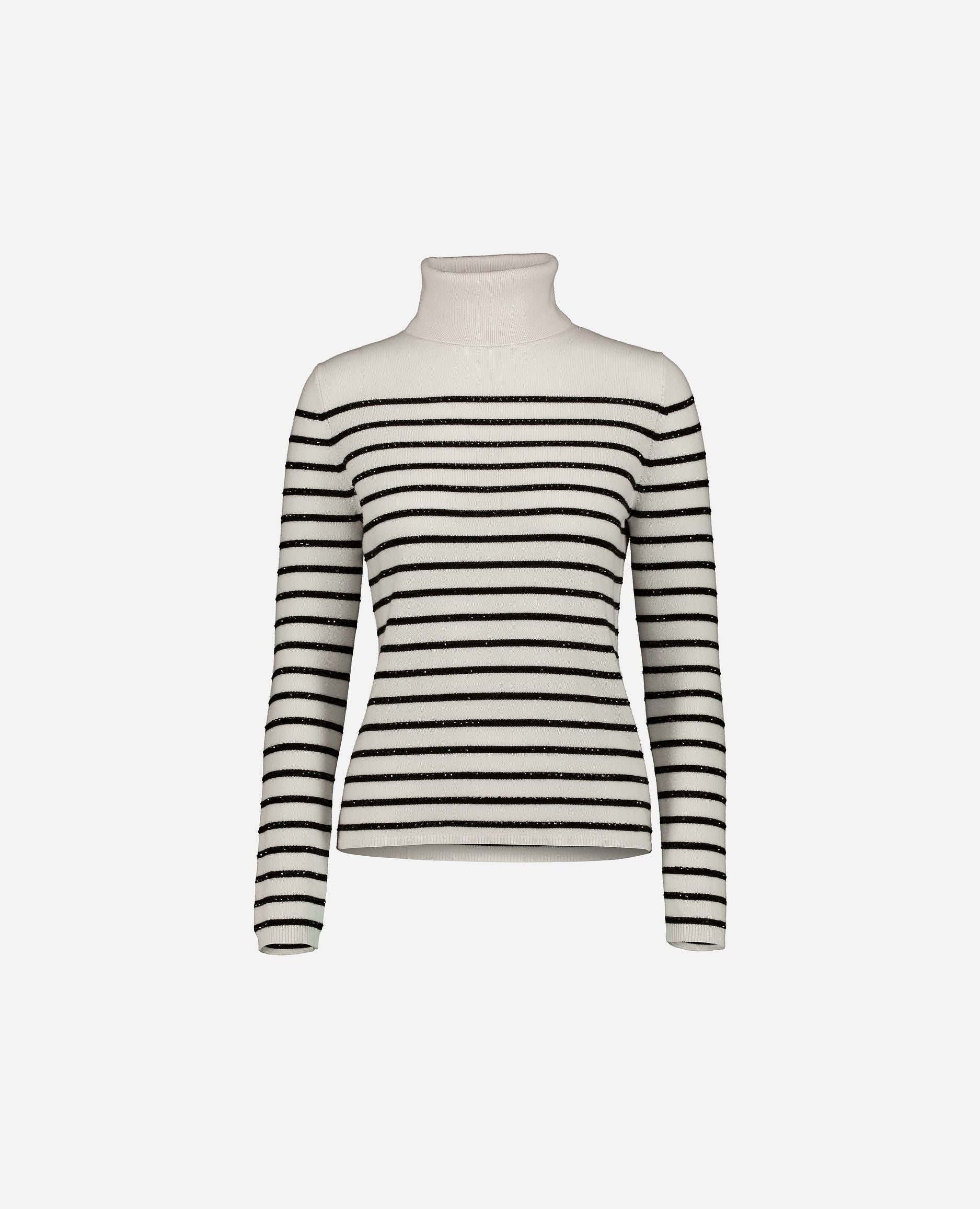 245-17821-4190-S_hash_escaped_1 - Allude - 30% Cashmere 70% Wolle Active Beige Damen Feinstrick Langarm Pullover Rollkragen SAPG::245-17821 Taillierter Schnitt Winter 2024/2025 Wolle