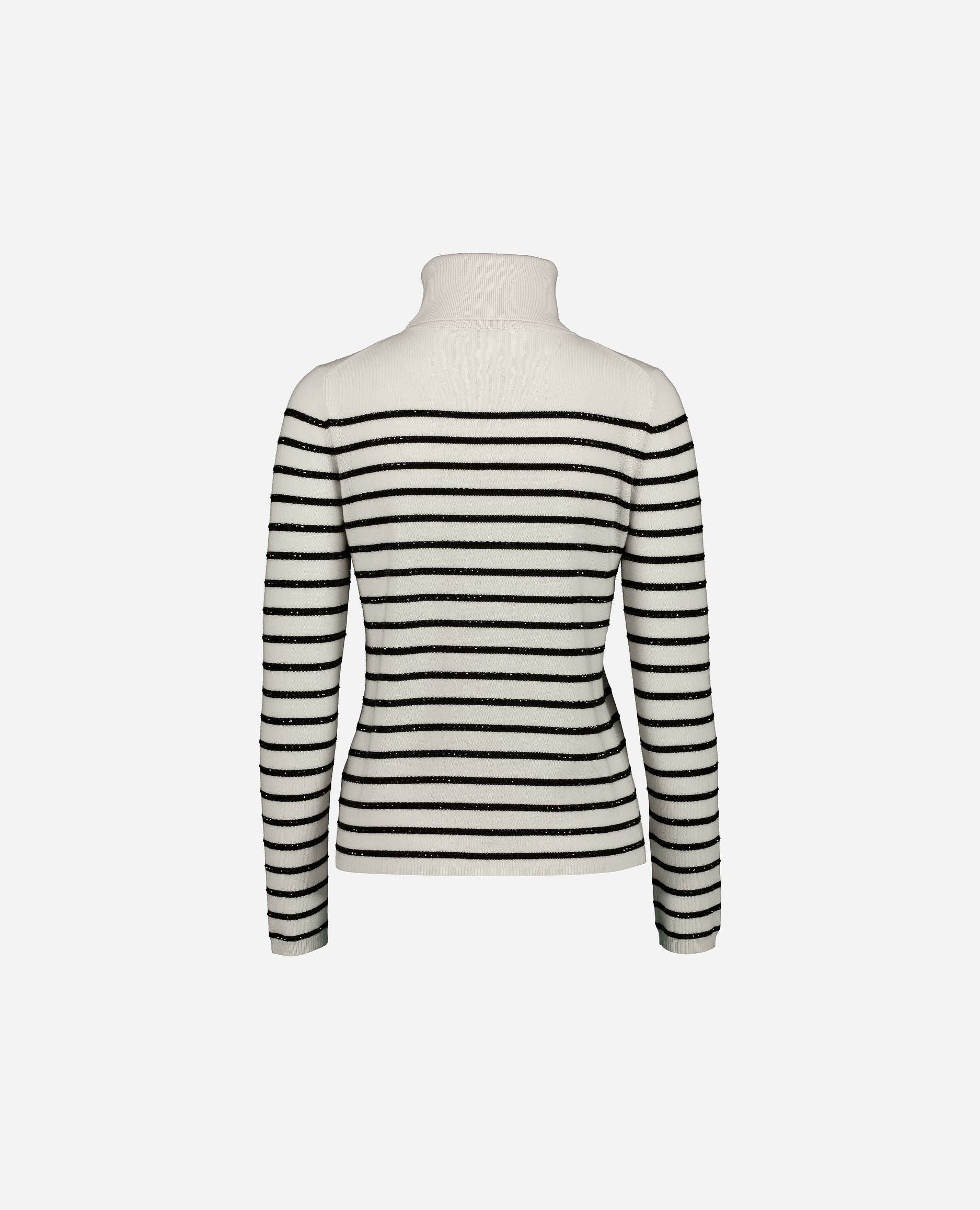 245-17821-4190-S_hash_escaped_2 - Allude - 30% Cashmere 70% Wolle Active Beige Damen Feinstrick Langarm Pullover Rollkragen SAPG::245-17821 Taillierter Schnitt Winter 2024/2025 Wolle