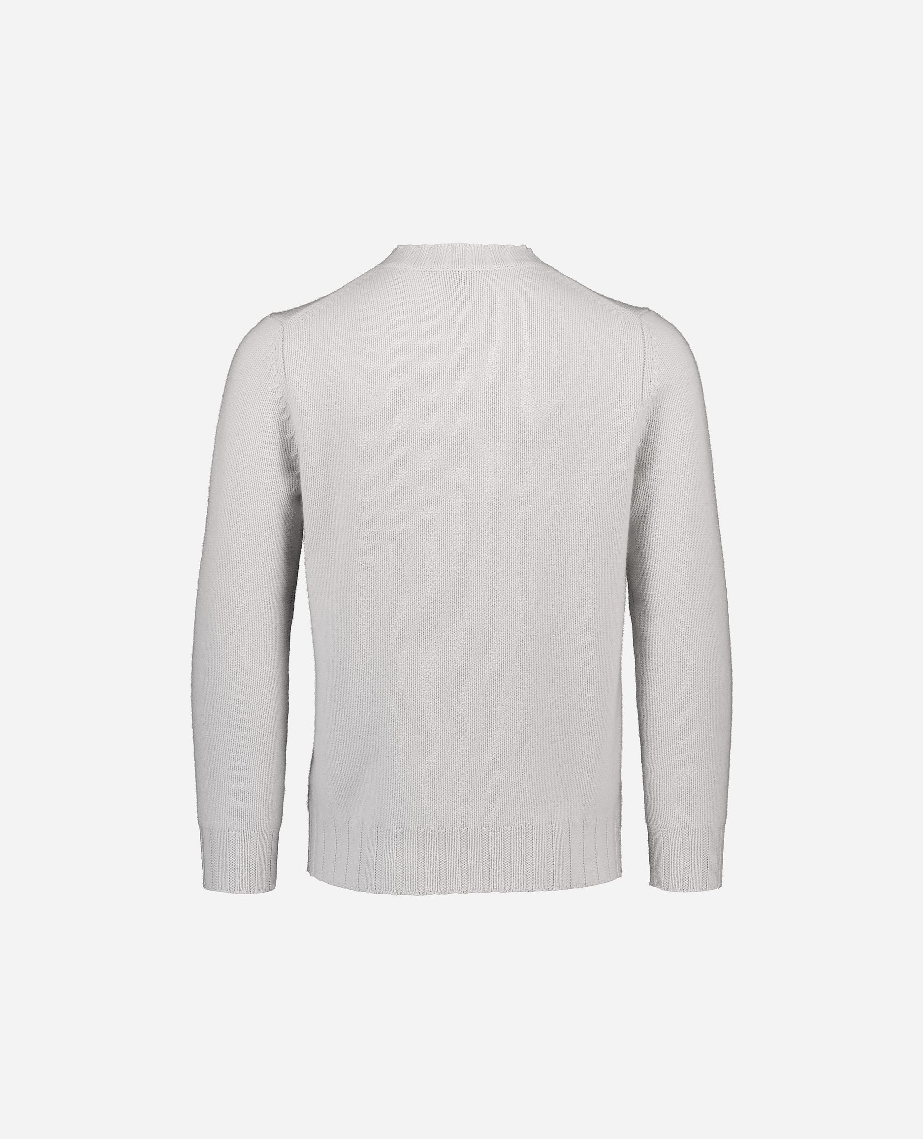 245-30001-80-S_hash_escaped_2 - Allude - 100% Cashmere Active Basic Cashmere Gerade Passform Grau Grobstrick Herren Langarm Pullover Rundhalsausschnitt SAPG::245-30001 Winter 2024/2025