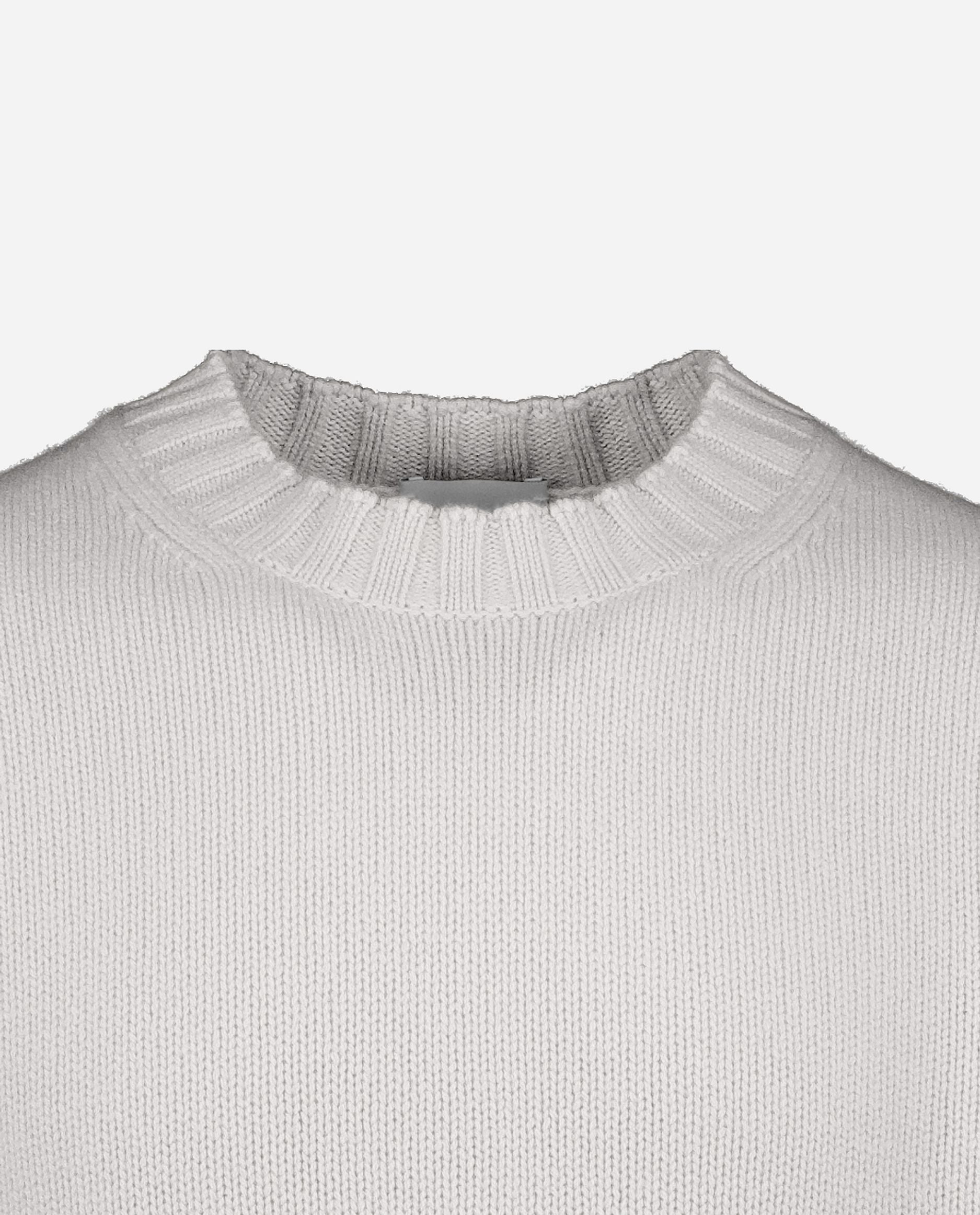 245-30001-80-S_hash_escaped_3 - Allude - 100% Cashmere Active Basic Cashmere Gerade Passform Grau Grobstrick Herren Langarm Pullover Rundhalsausschnitt SAPG::245-30001 Winter 2024/2025