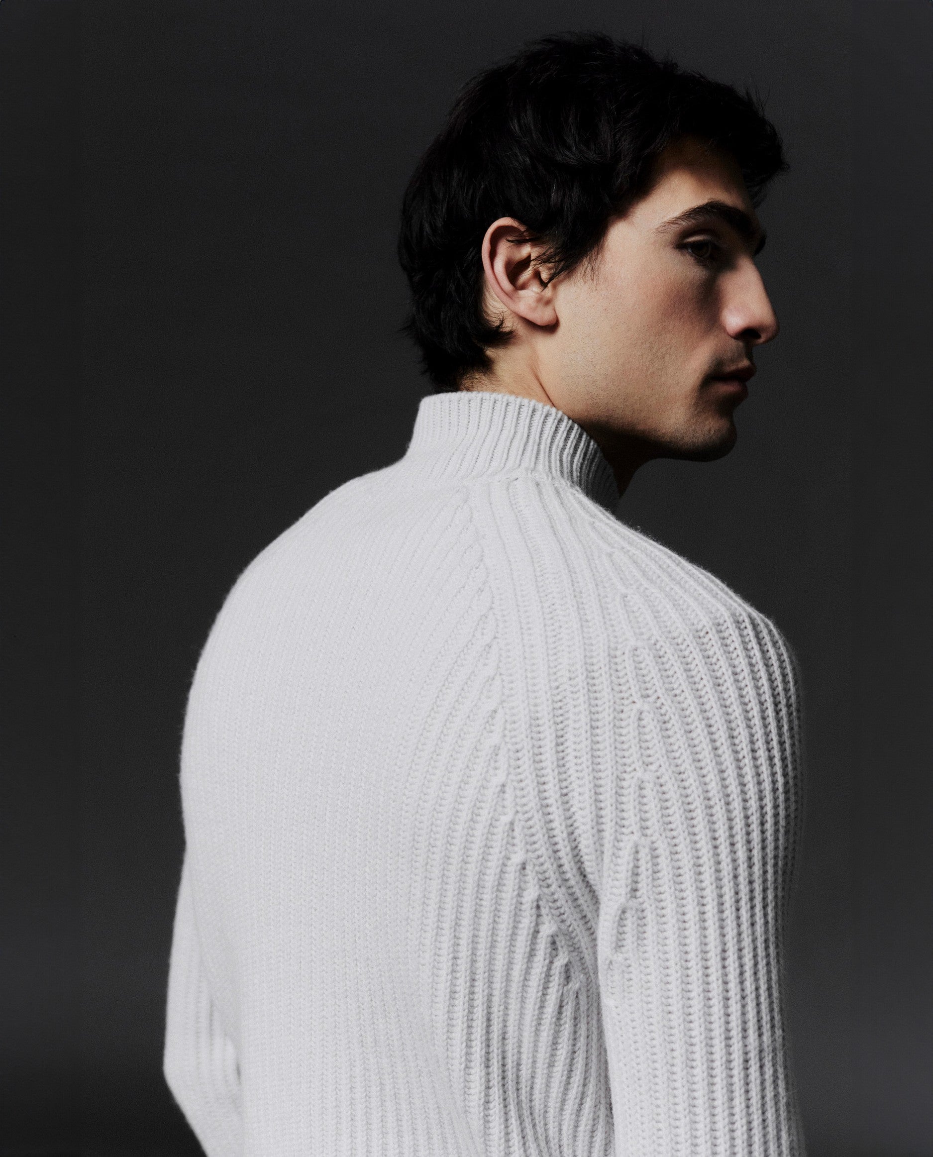 245-30002-30029-0204 - Allude - 0 100% Cashmere Active Basic Cashmere Grau Grobstrick Herren Langarm Lockerer Schnitt Pullover SAPG::245-30002 Winter 2024/2025
